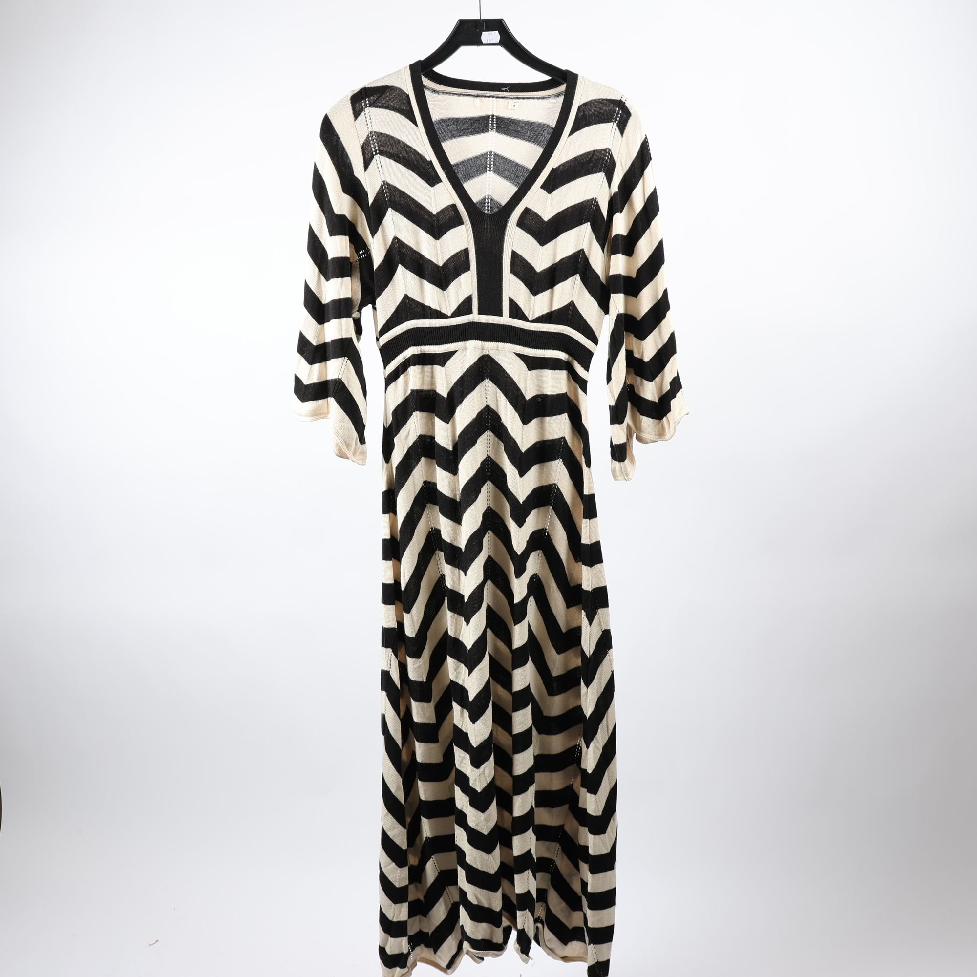 Klänning, Indiska, svart, vit, stl, M