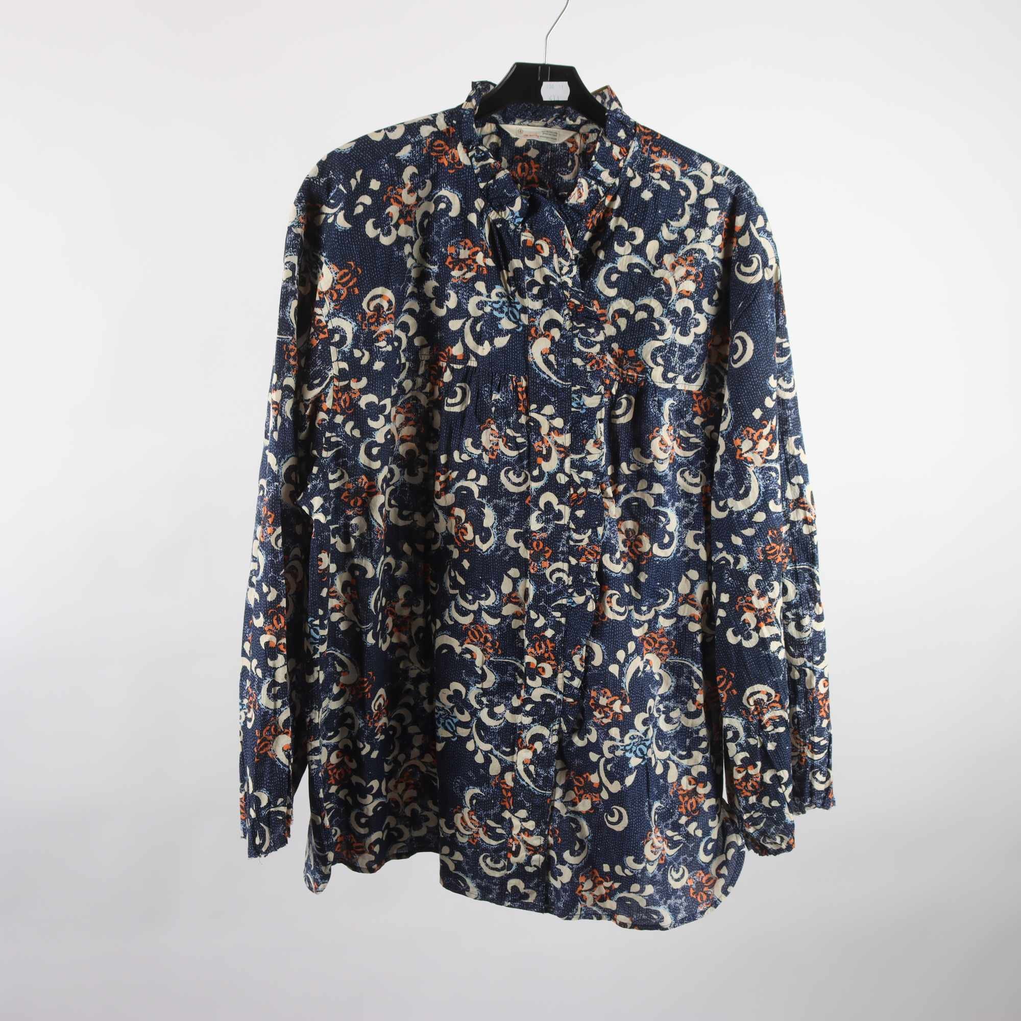 Blus, Odd Molly, mönstrad, vit, blå, stl. XL.