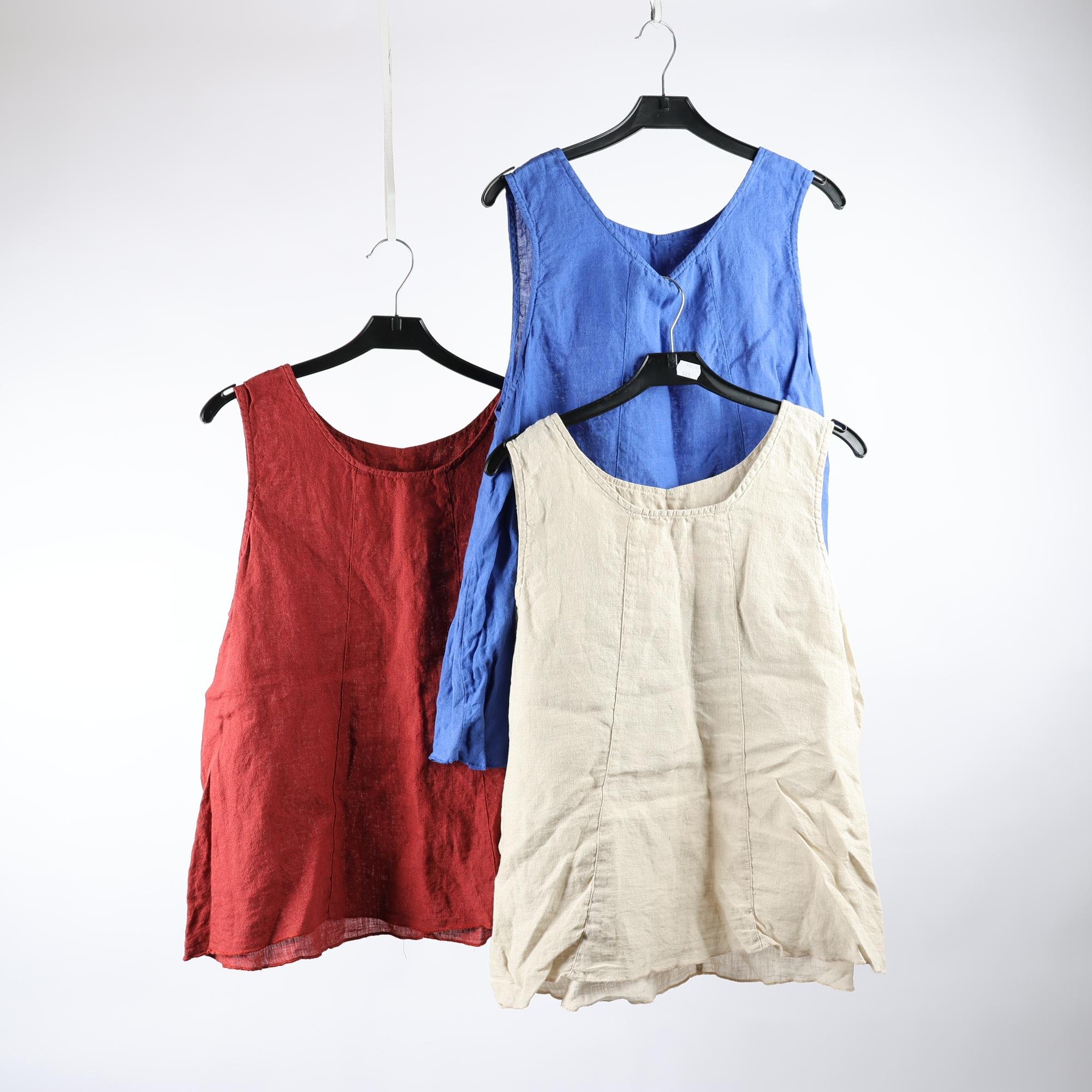 Linne 3-pack, Gudrun Sjödèn, vinröd, blå, beige, stl. M