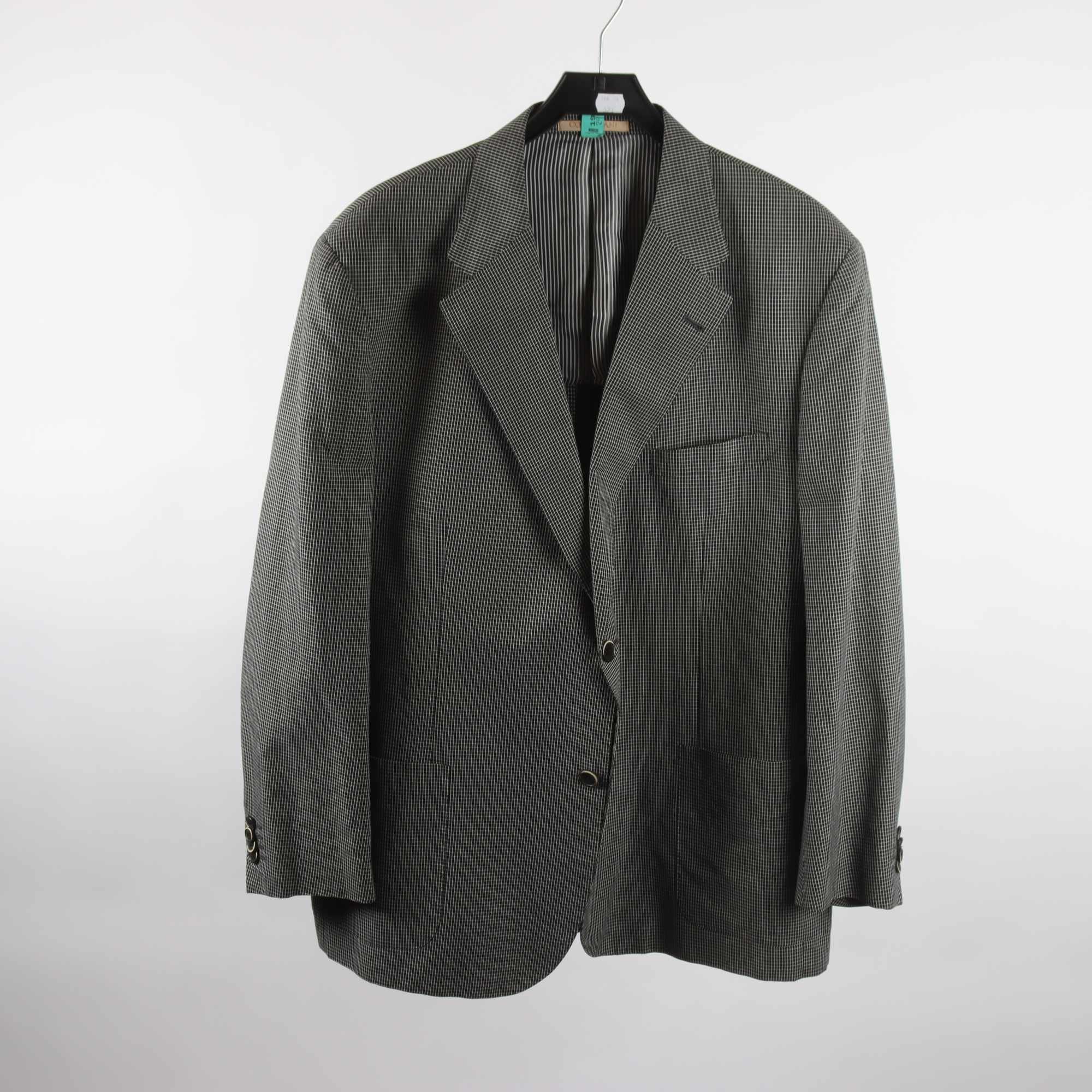 Kavaj, Corneliani, rutig, svart, vit, stl. 56.