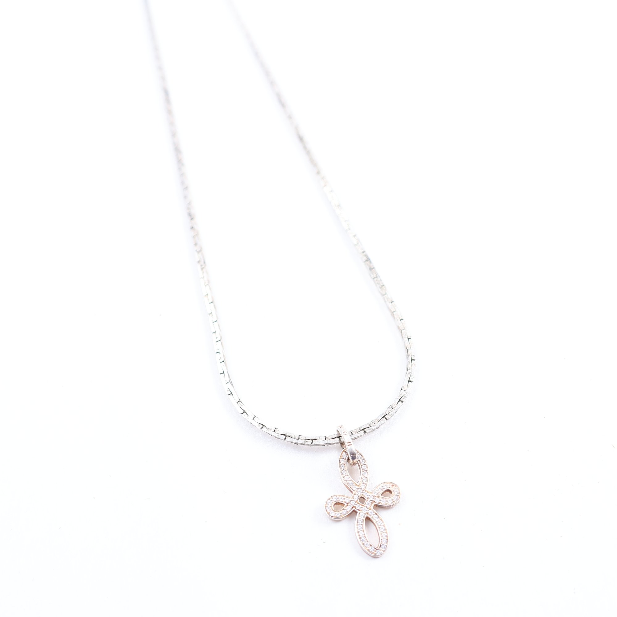 Halsband & hänge, silver, markasiter, brv: 15.9g