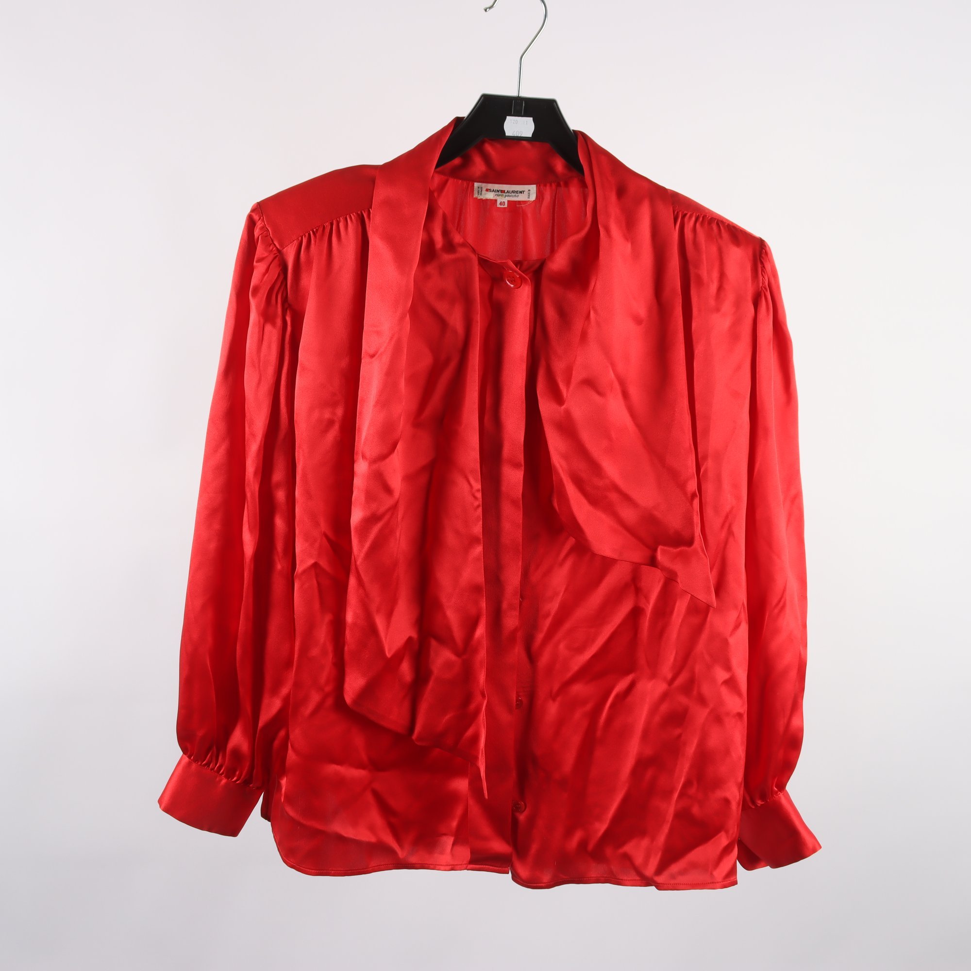 Blus, Saint Laurent Paris, röd, stl. 40.