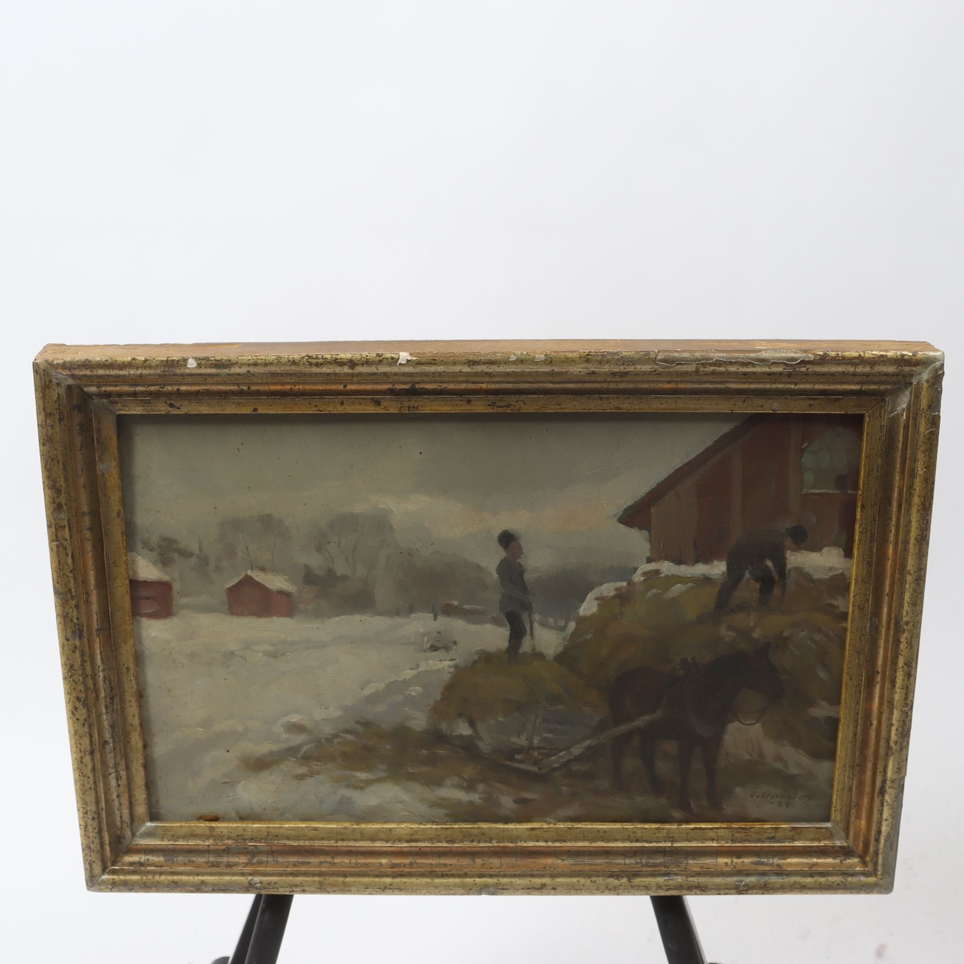 Olja på pannå, Olle Nordberg (1905-1986), sign. 1924. Samfraktas ej.