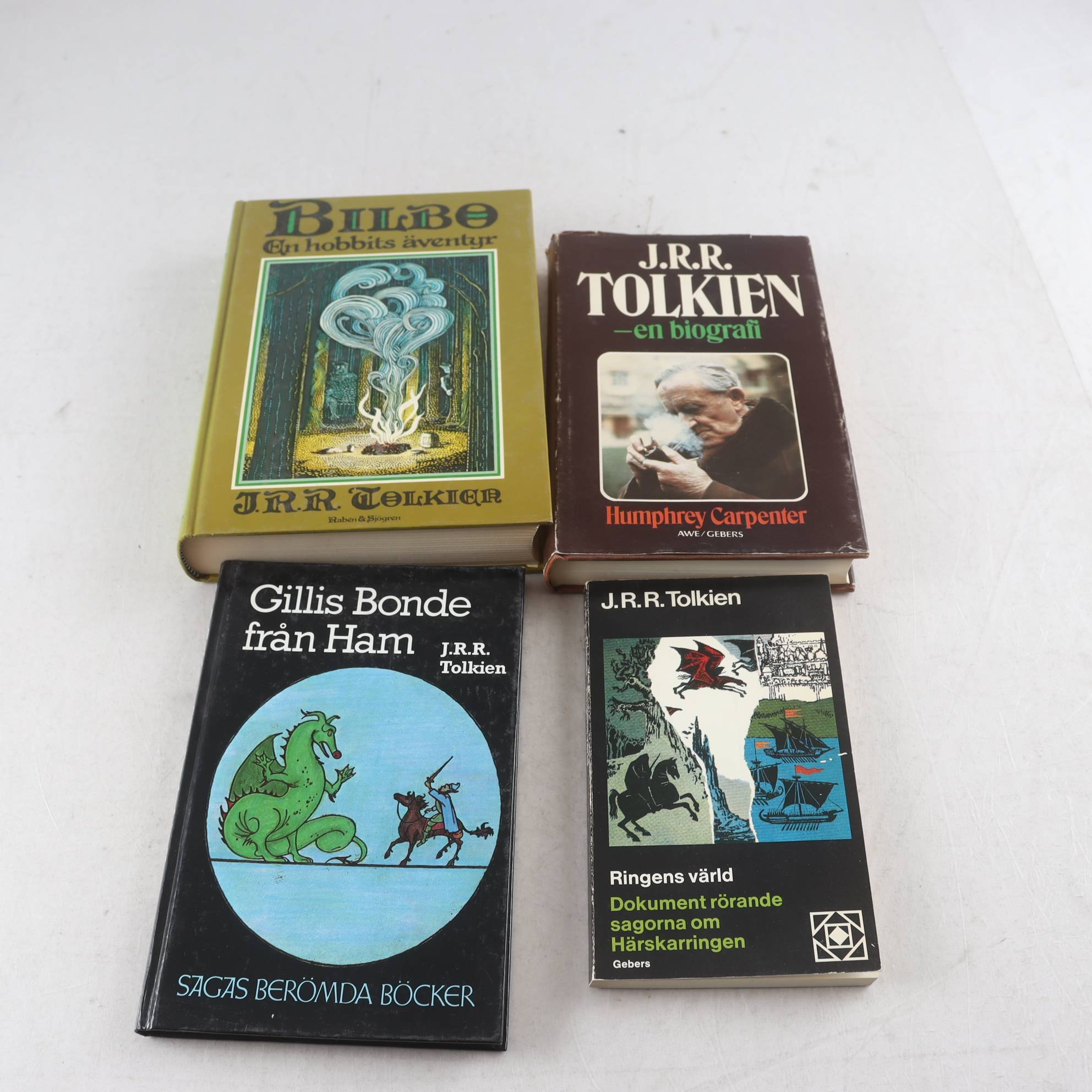 J.R.R. Tolkien, bokpaket med 4 volymer, olika upplagor