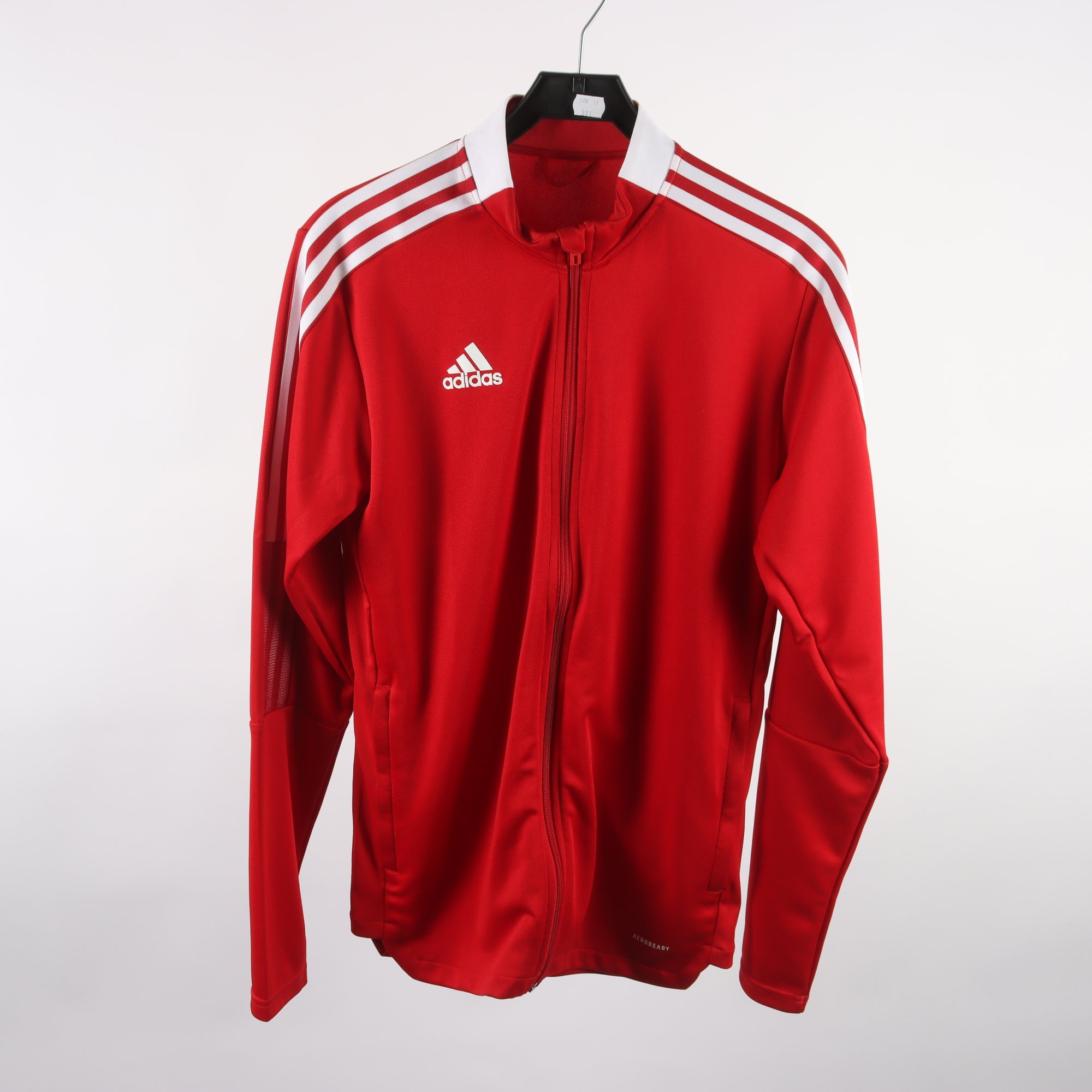 Träningsjacka, Adidas, röd, vit, stl. M.