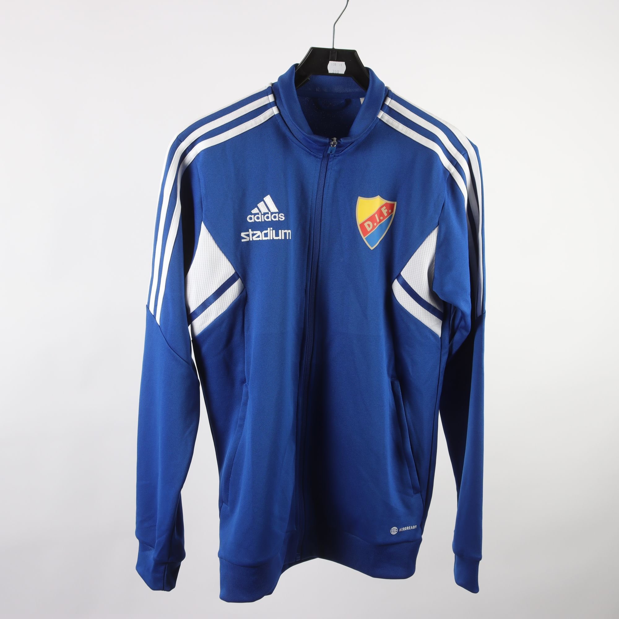 Träningsjacka, Adidas, DIF, Djurgården, blå, stl. S.