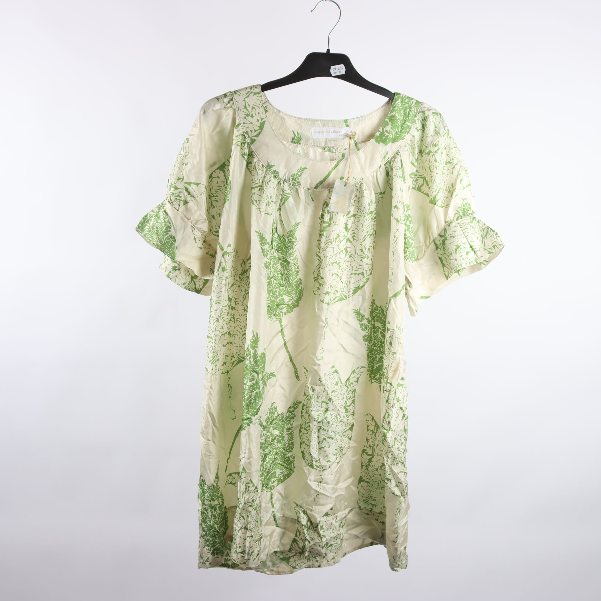 Blus, Drappa Dot Deluxe, 100% siden, stl. L