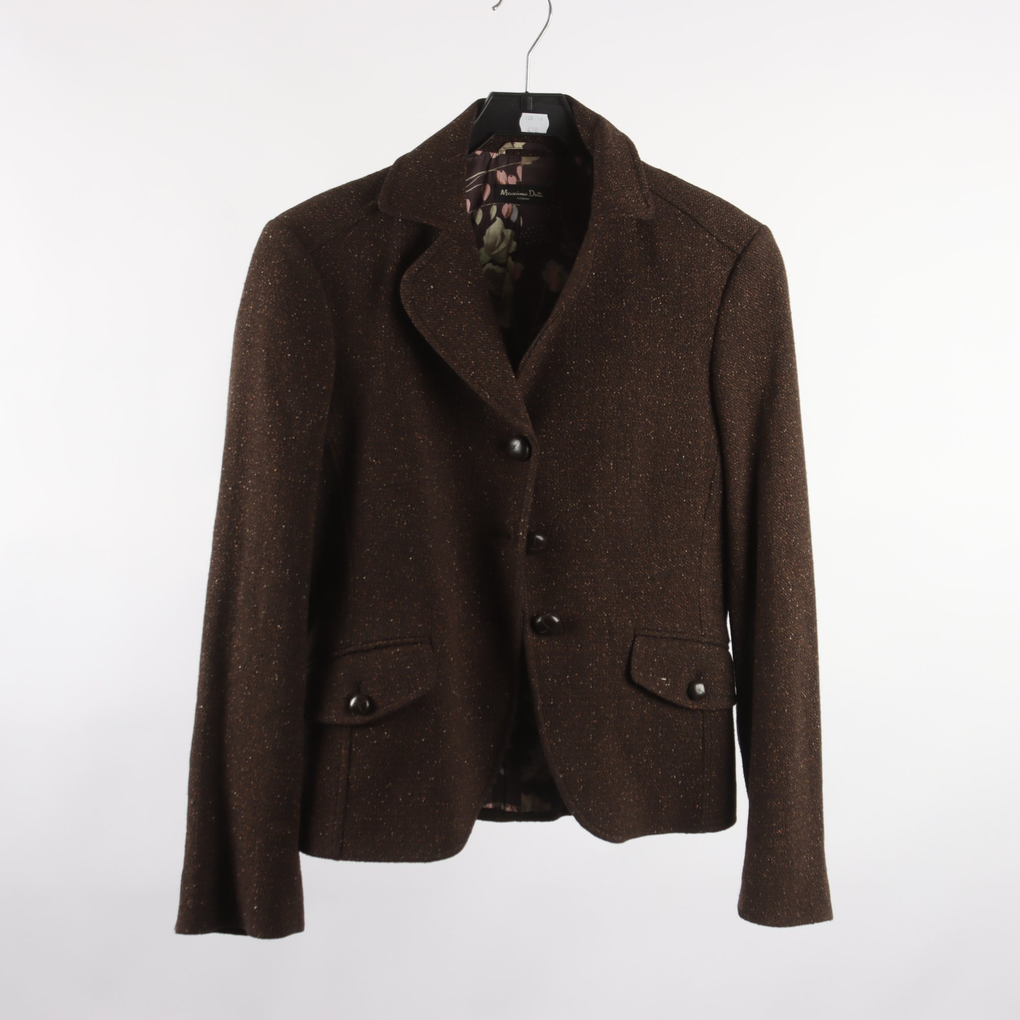 Jacka, Massimo Dutti, brunspräcklig, ull, silke, stl. 42.