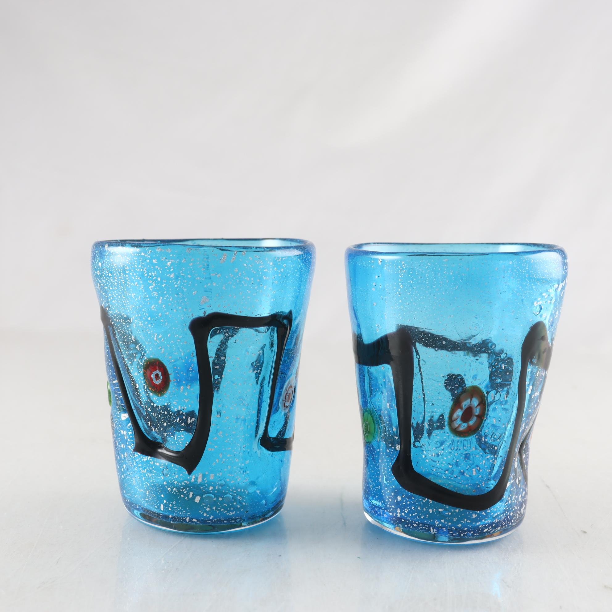 Dricksglas, Murano, ”Goti de Fornasa”, handblåst glas, 2 st.