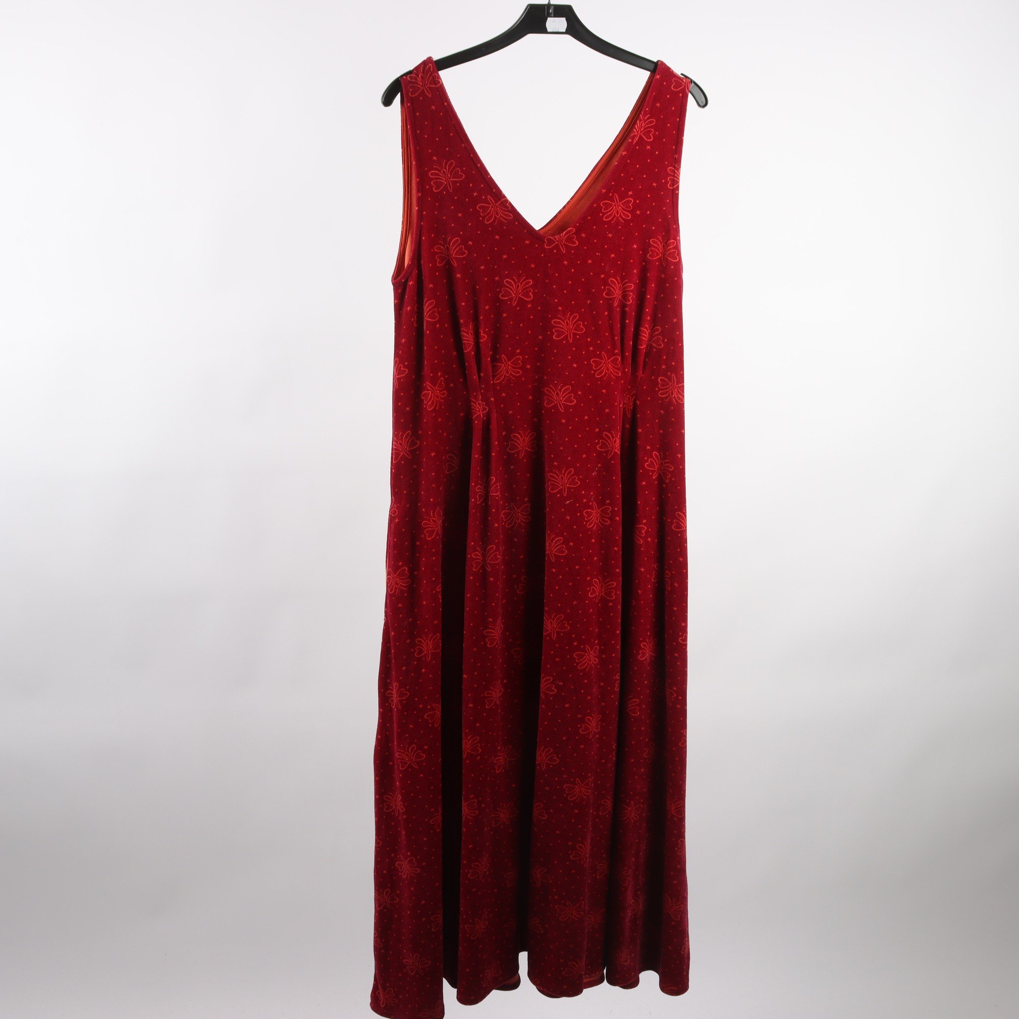 Klänning, Gudrun Sjödén, röd, velour, stl. M.