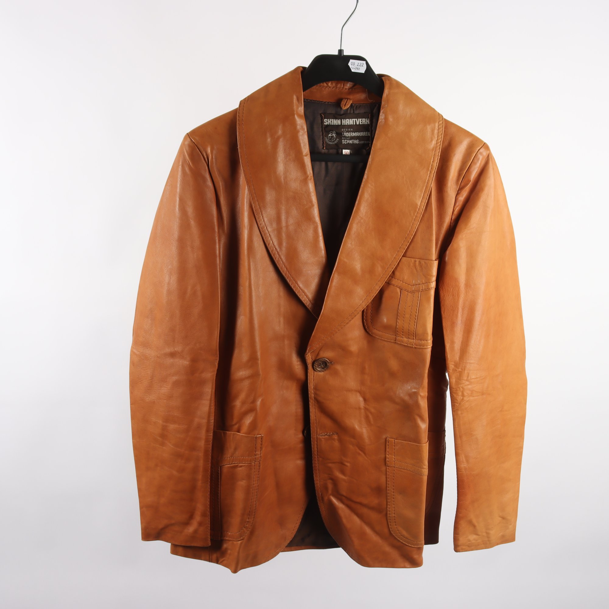 Skinnjacka, Lädermakaren, vintage, 100% läder, stl. 50