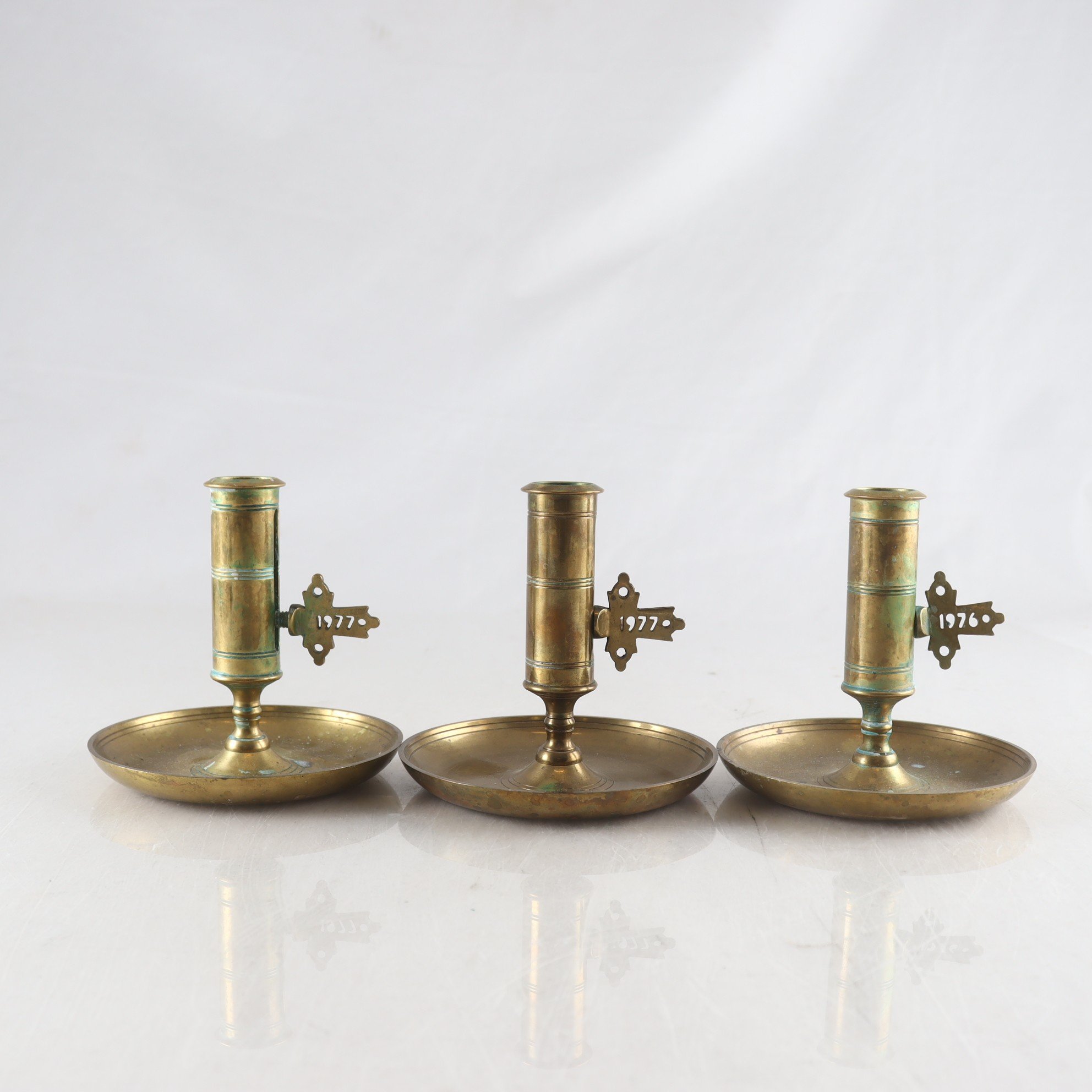 Nattljusstakar, mässing, Skultuna.