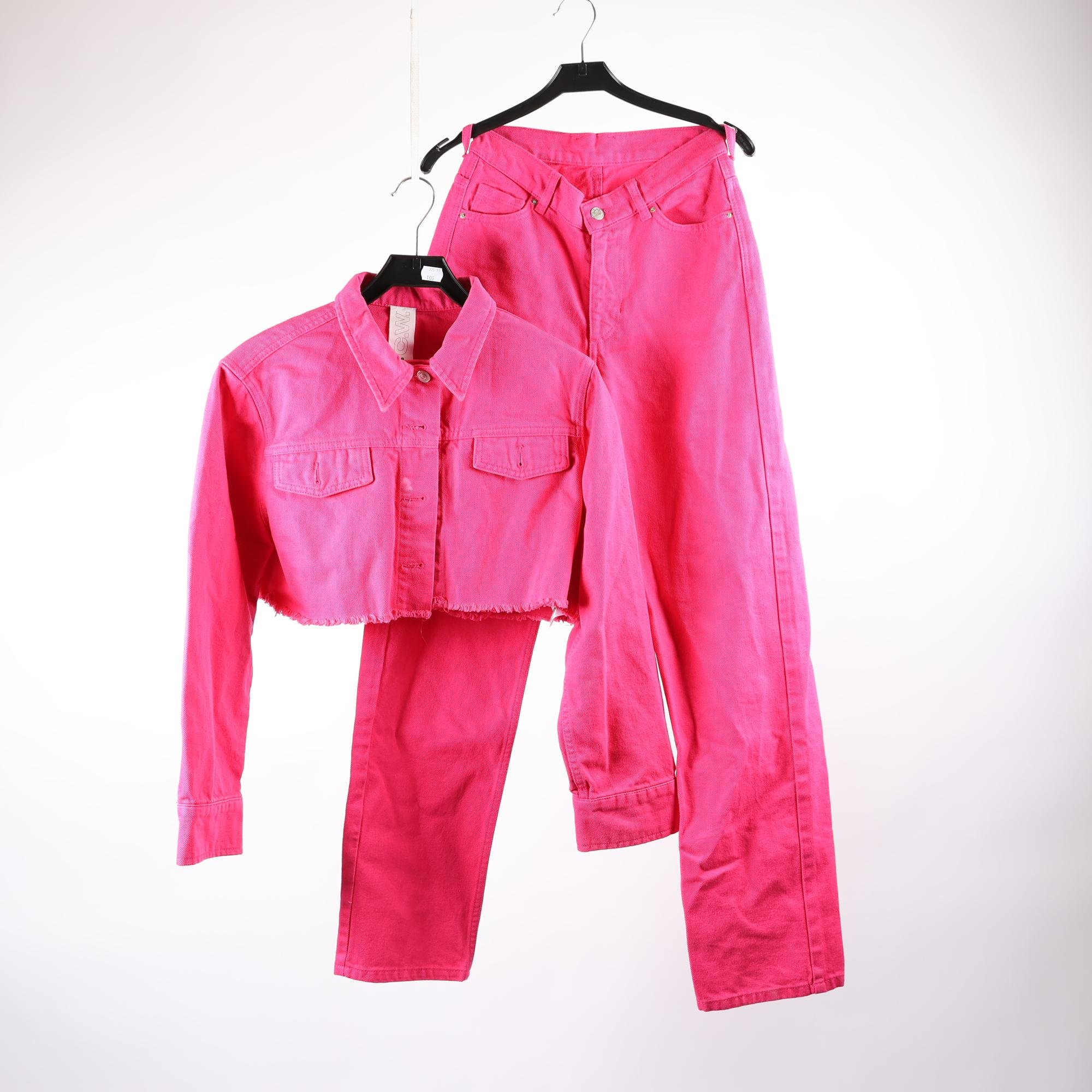 2-delat set, jacka/jeans, Carin Wester, rosa, jacka stl. 36, byxor stl. 34