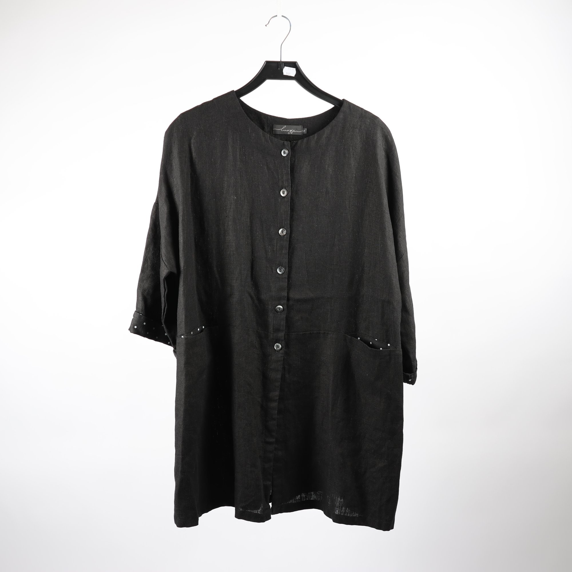 Blus/tunika, Linogje, svart, stl. L