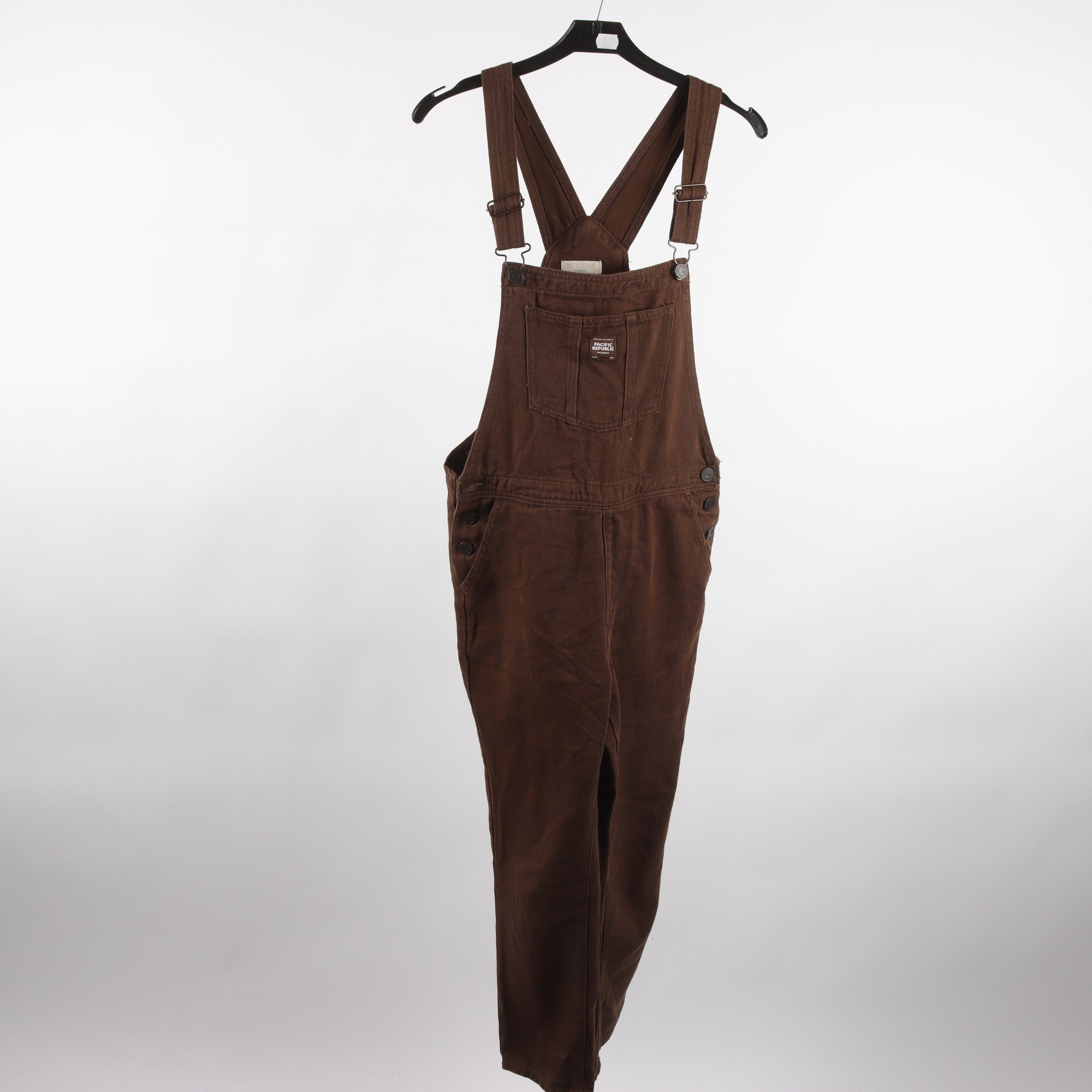 Hängselbyxor, Pacific Republic, Pull & Bear, brun, stl. M.