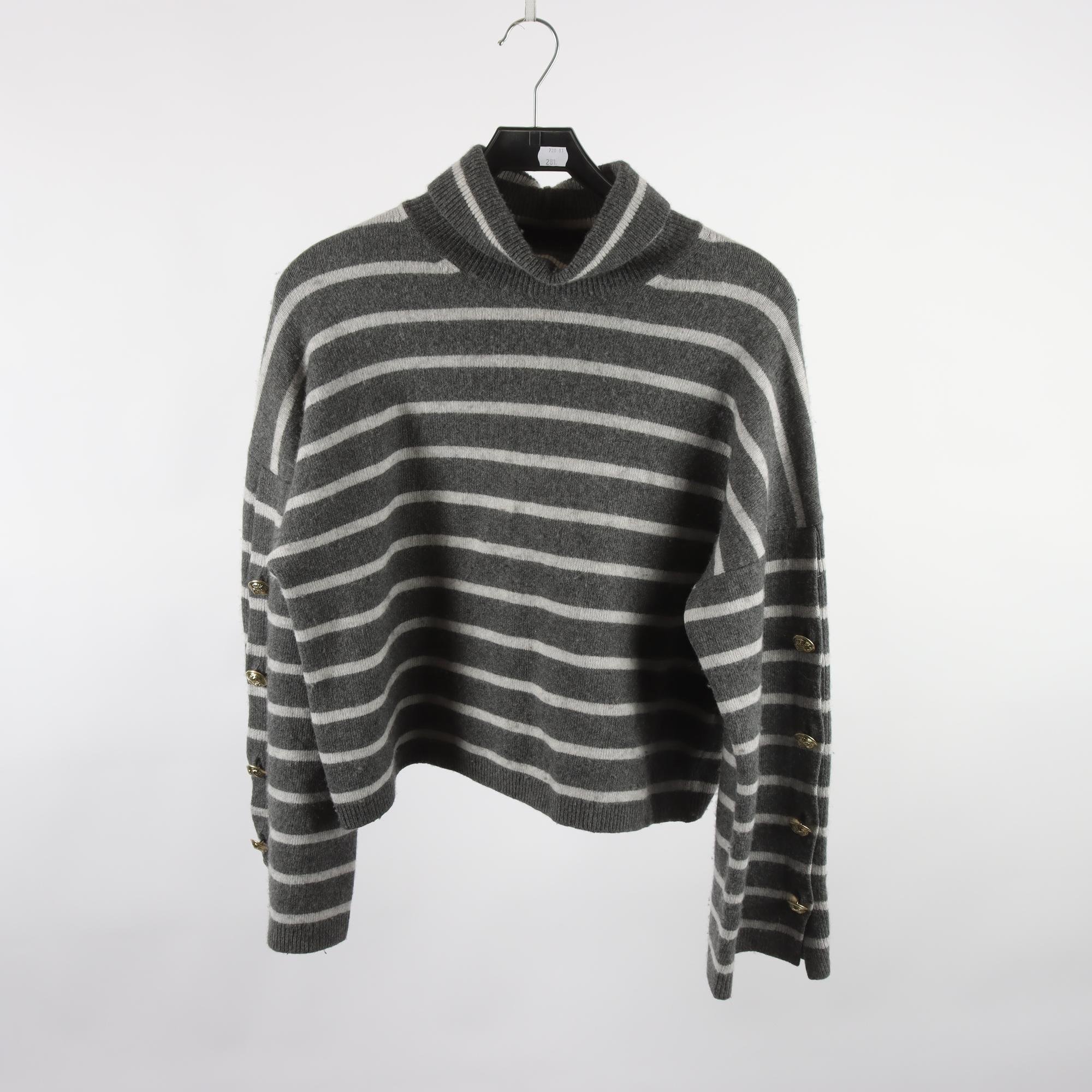 Tröja, Massimo Dutti, grå, vit, randig, stl. L