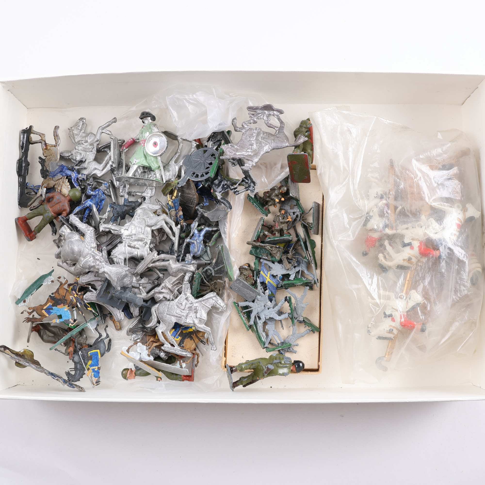 Figurer, Tennsoldater etc, blandat parti, vintage. Samfraktas ej.