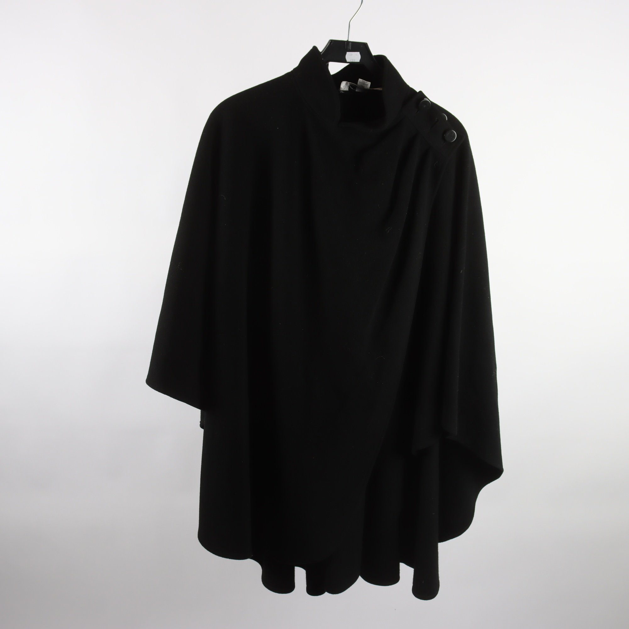 Poncho, Claire Paris, svart, ull, cashmere, stl. one size.