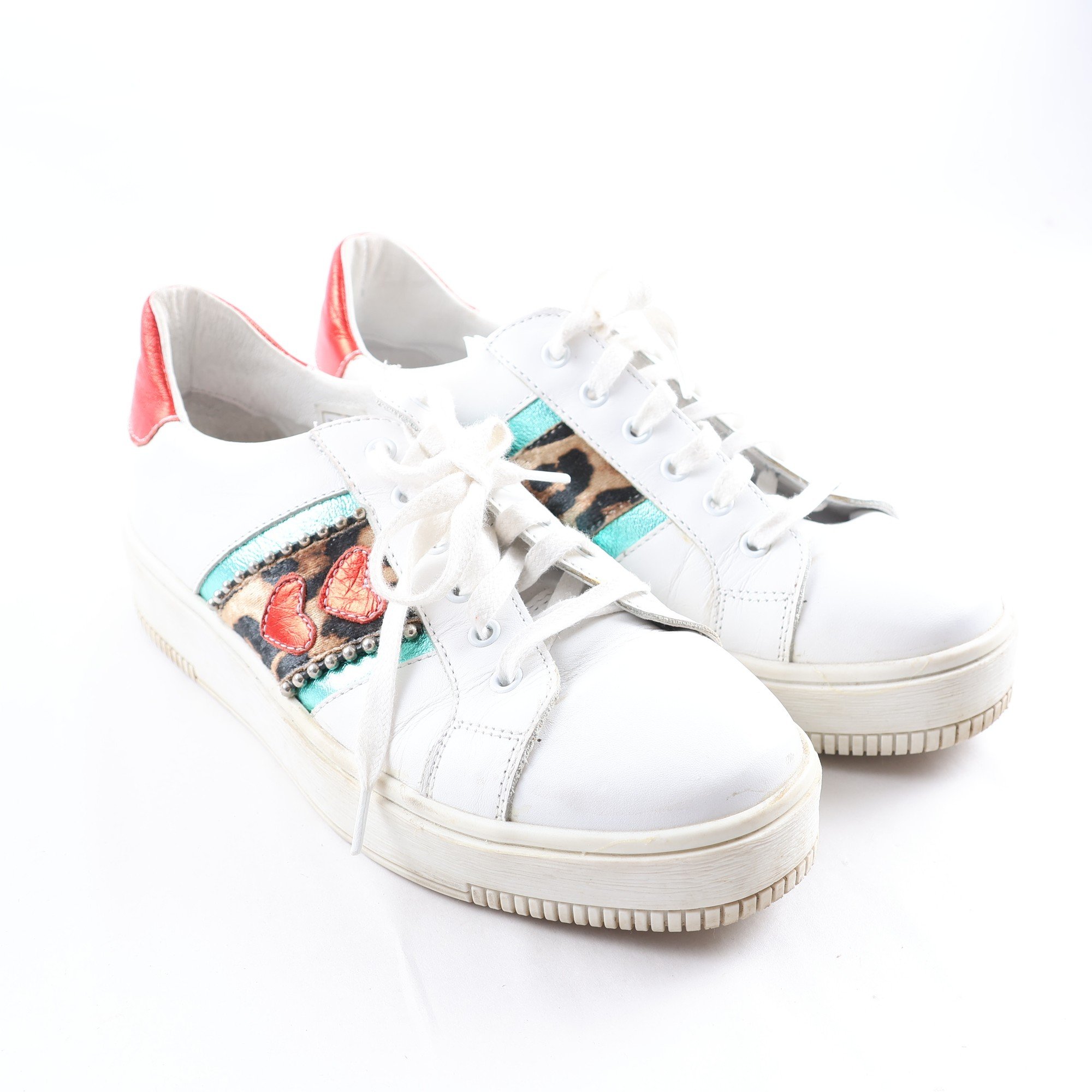 Sneakers, Poelman, läder, stl. 39