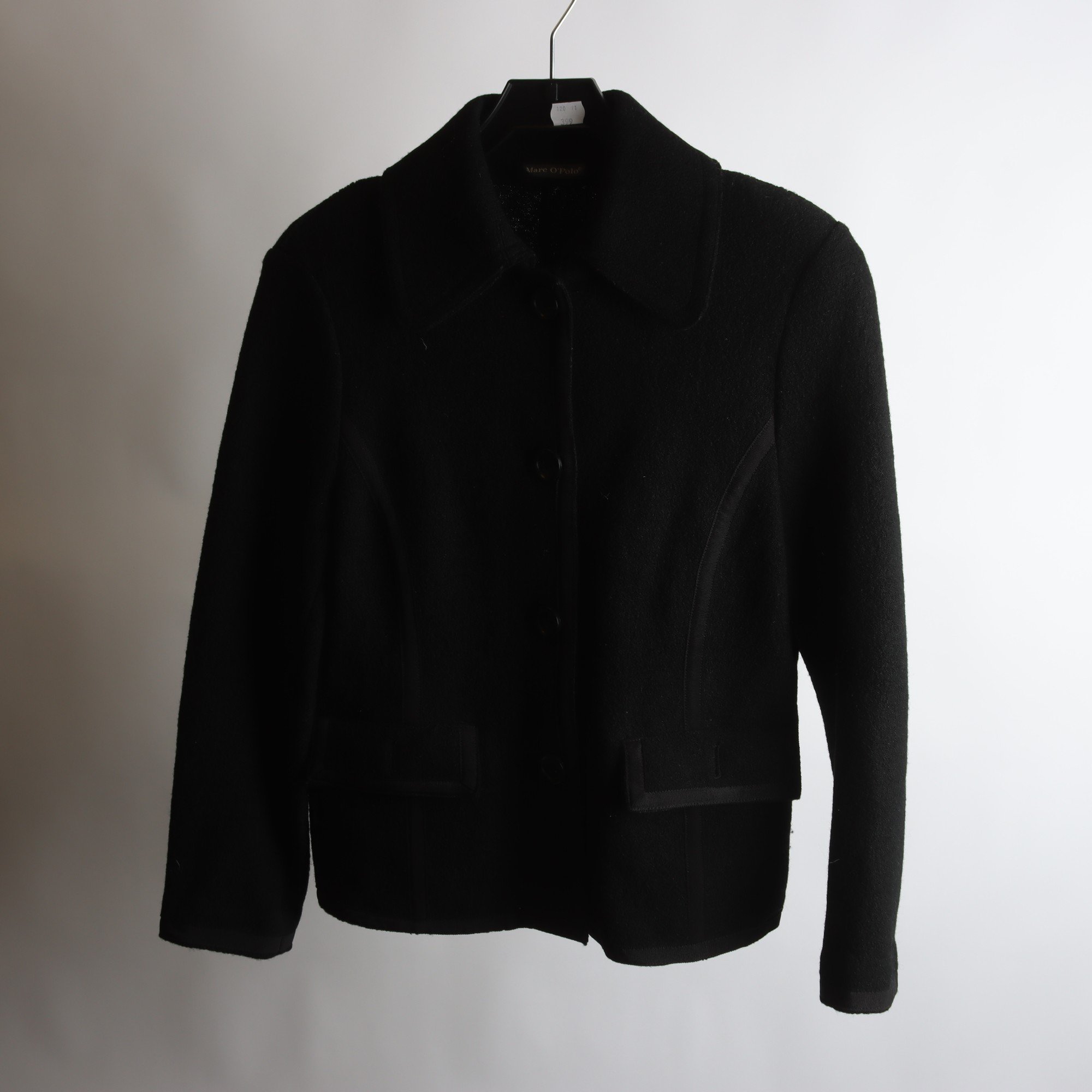 Jacka, Marc O’Polo, svart, stickad, 100% ull, stl. 40.