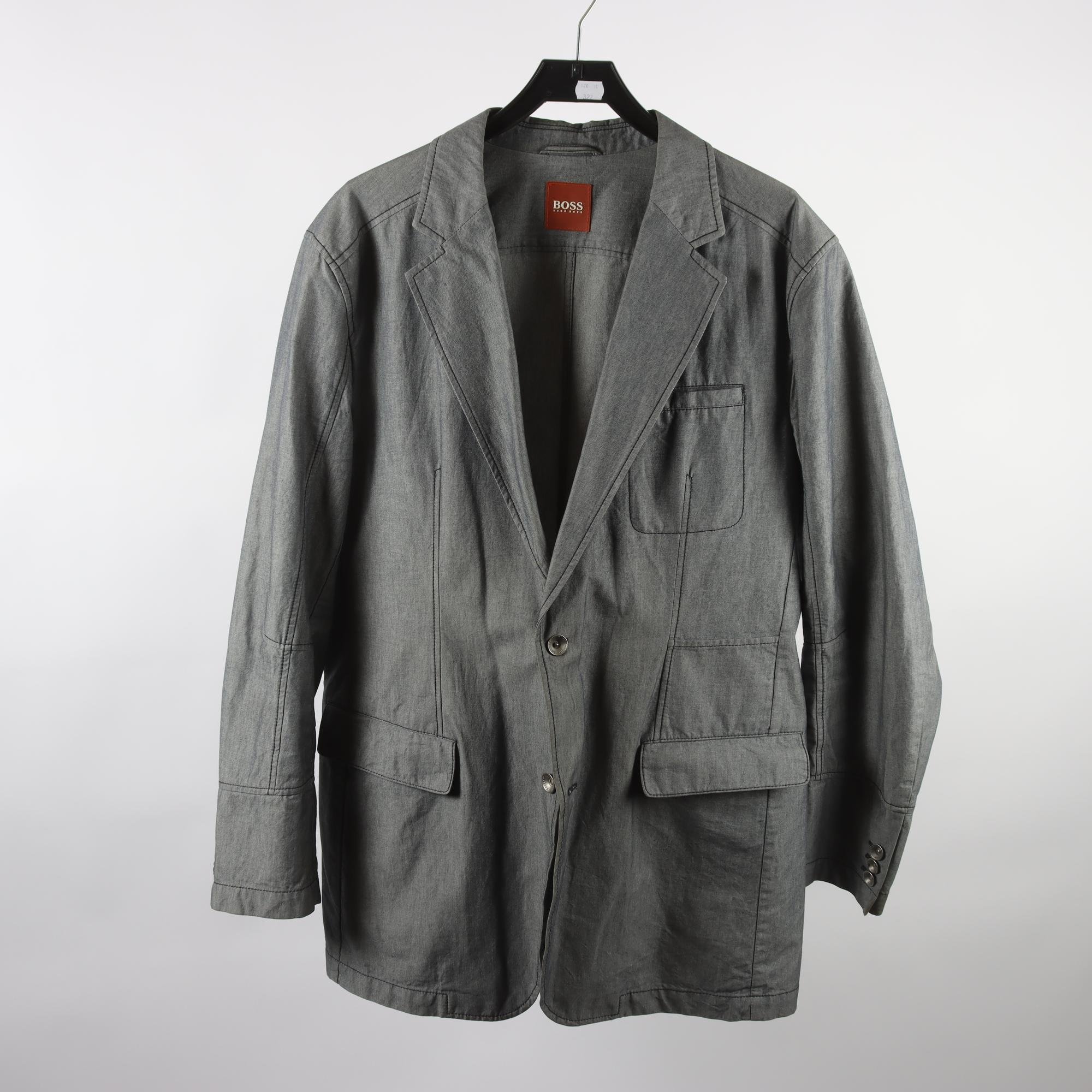 Kavaj, Hugo Boss, grå, bomull, stl. 54.