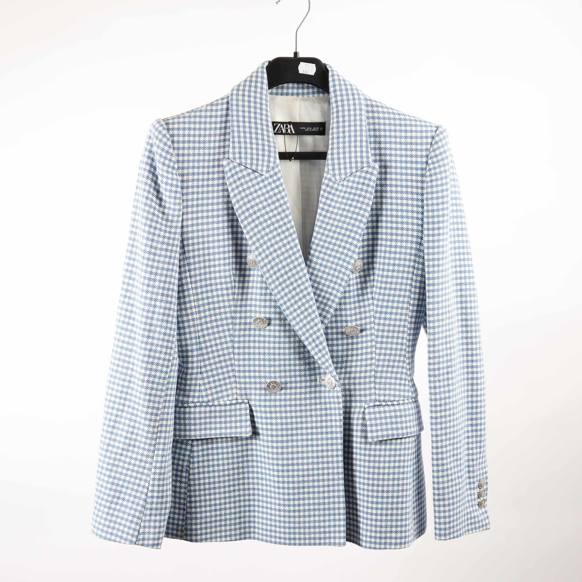 Kavaj, Zara, blå, vit, stl. M