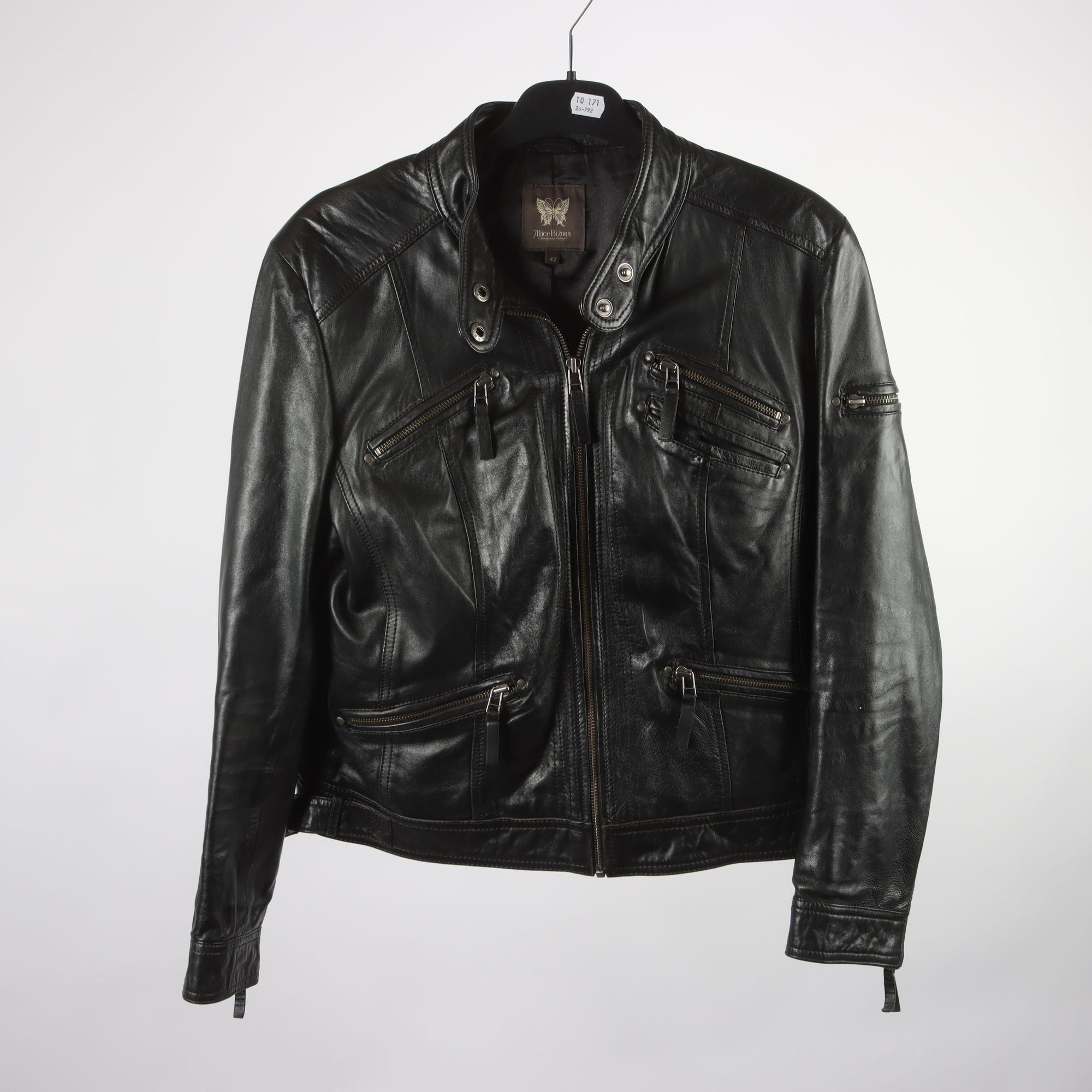 Skinnjacka, Alice Bizous, 100% läder, stl. 42