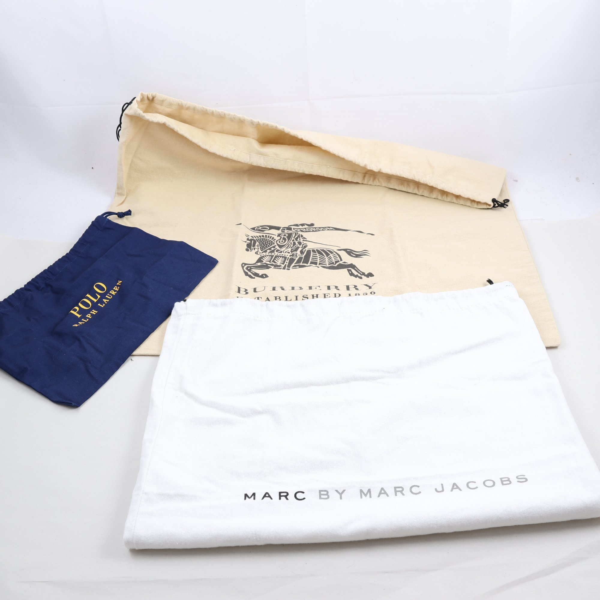 3 st sko- & klädpåsar, Burberry, Ralph Lauren, Marc Jacobs