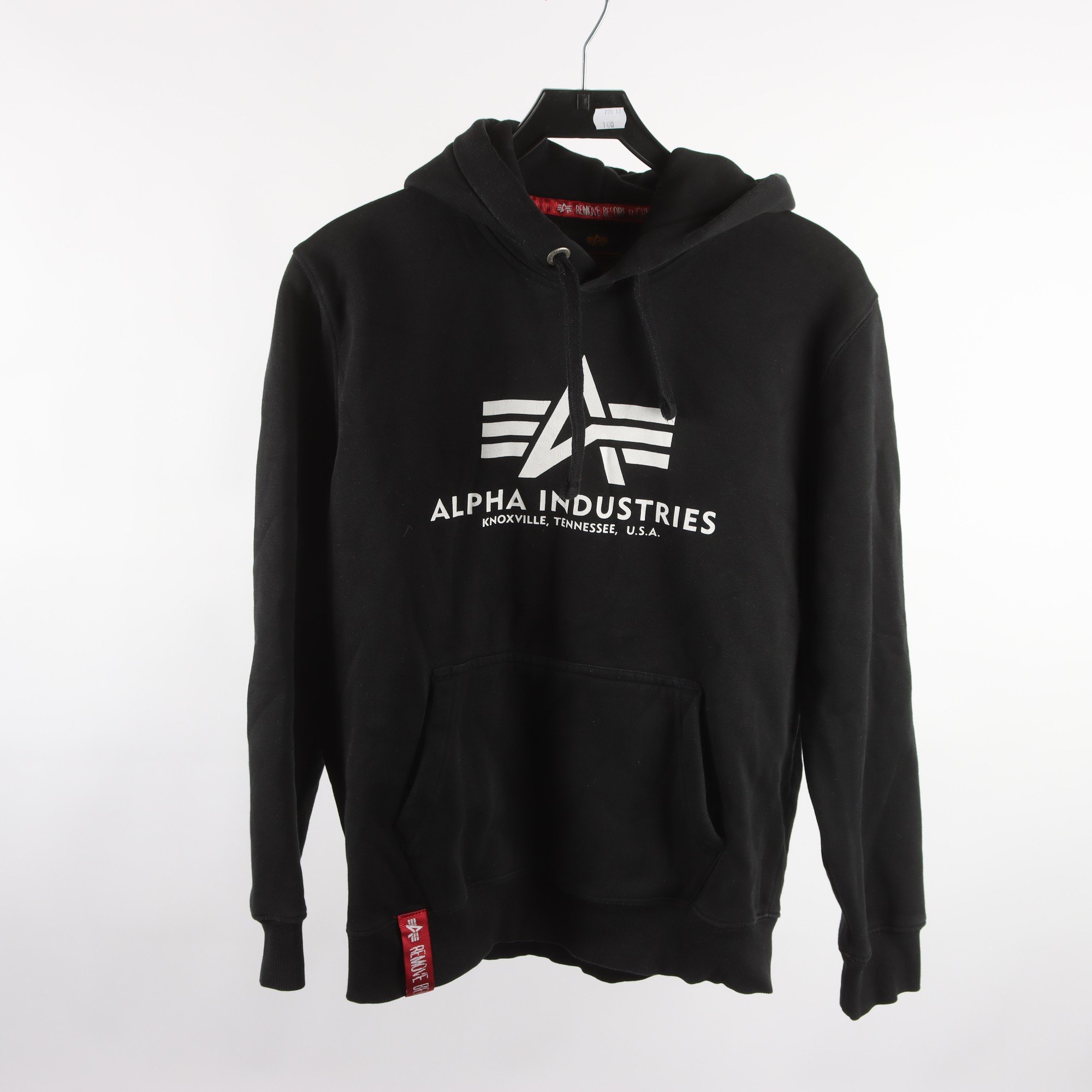 Hoodie, Alpha Industries, svart, stl. M