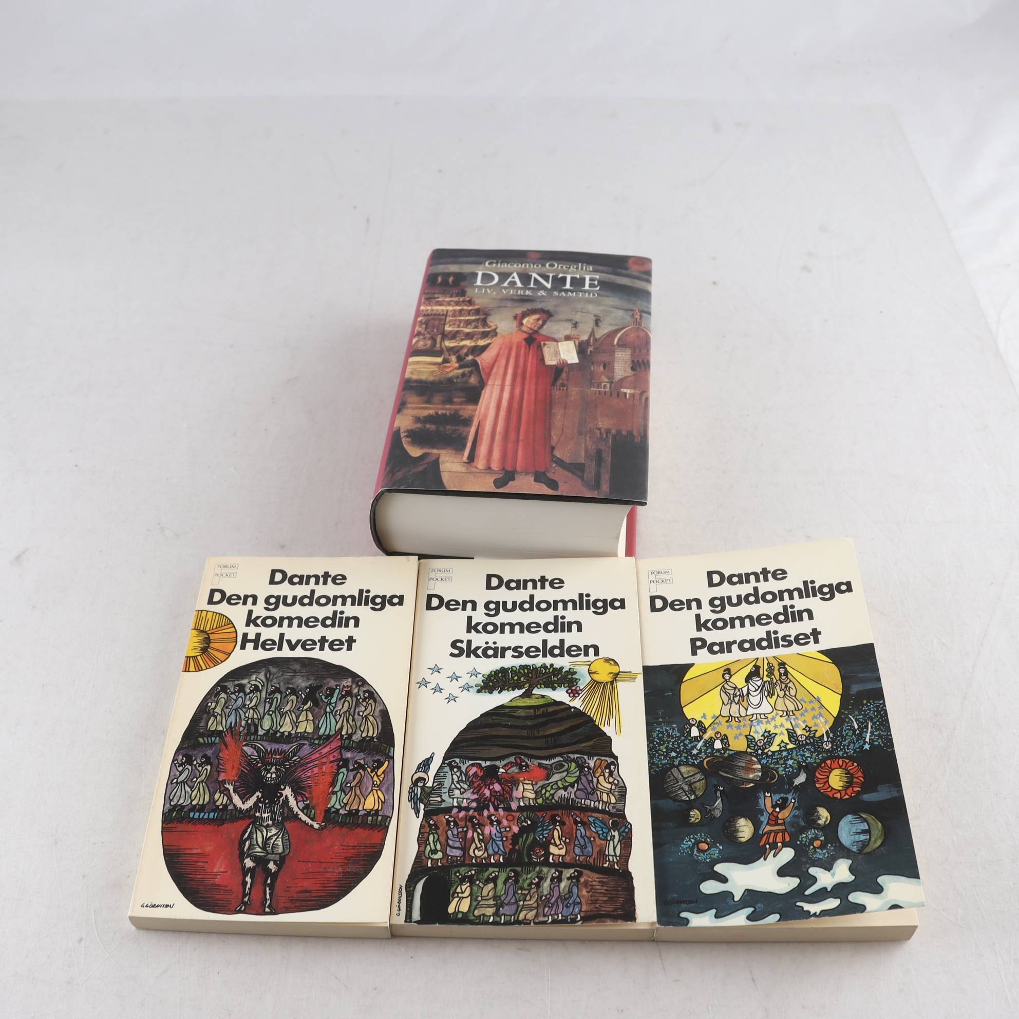 Dante Alighieri, Den gudomliga komedin, Vol. I-III + biografi