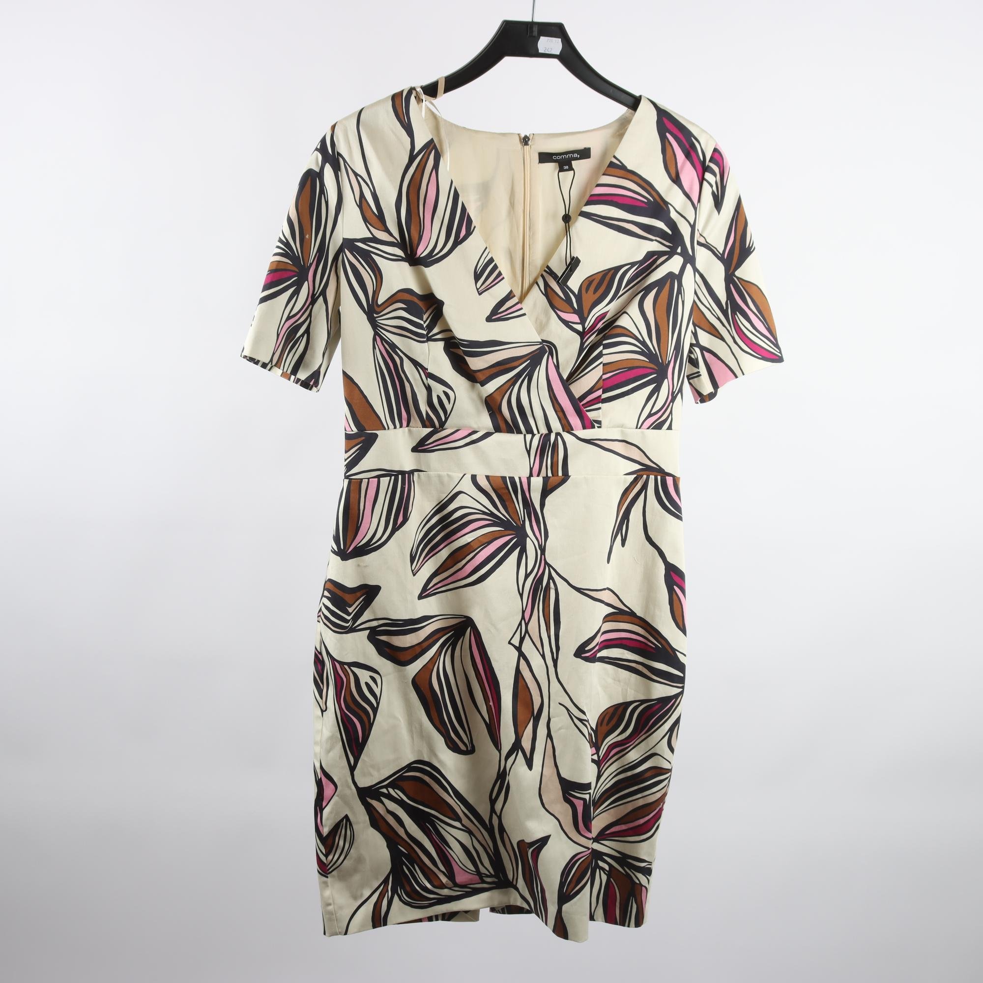 Klänning, Comma, offwhite, mönstrad, stl. 38