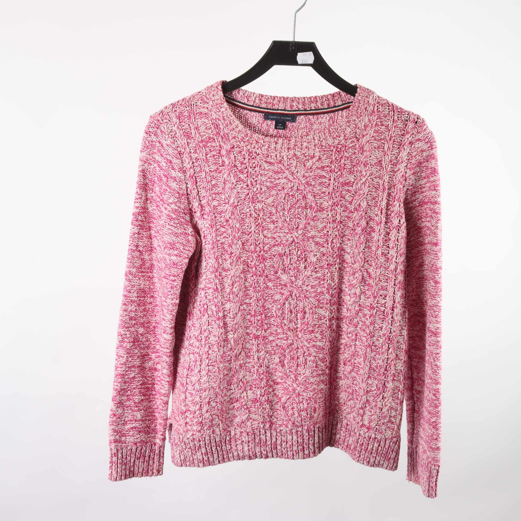 Tröja, Tommy Hilfiger, rosa vit, melerad, stl. S