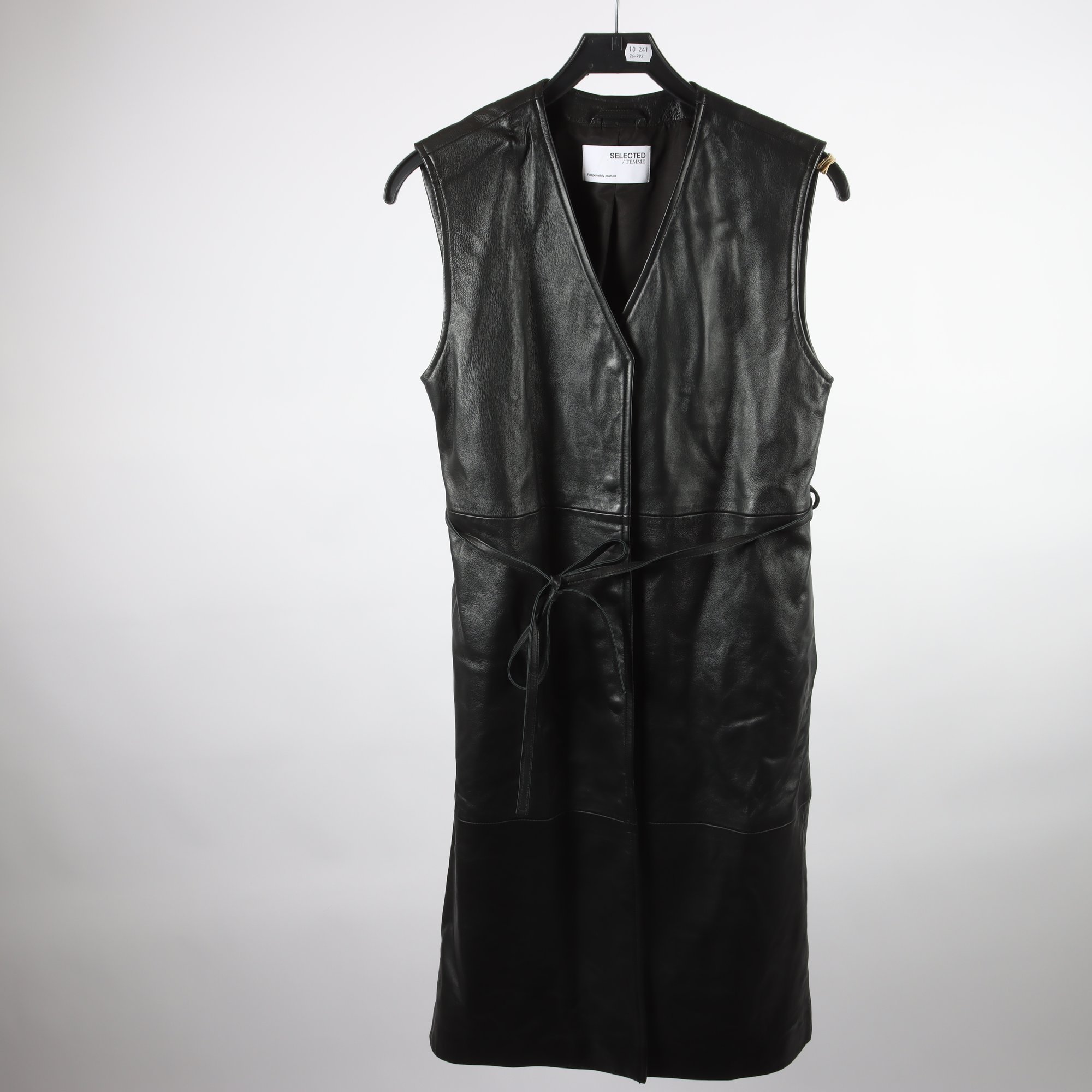 Läderklänning, Selected, 100% lammskinn, stl. 38