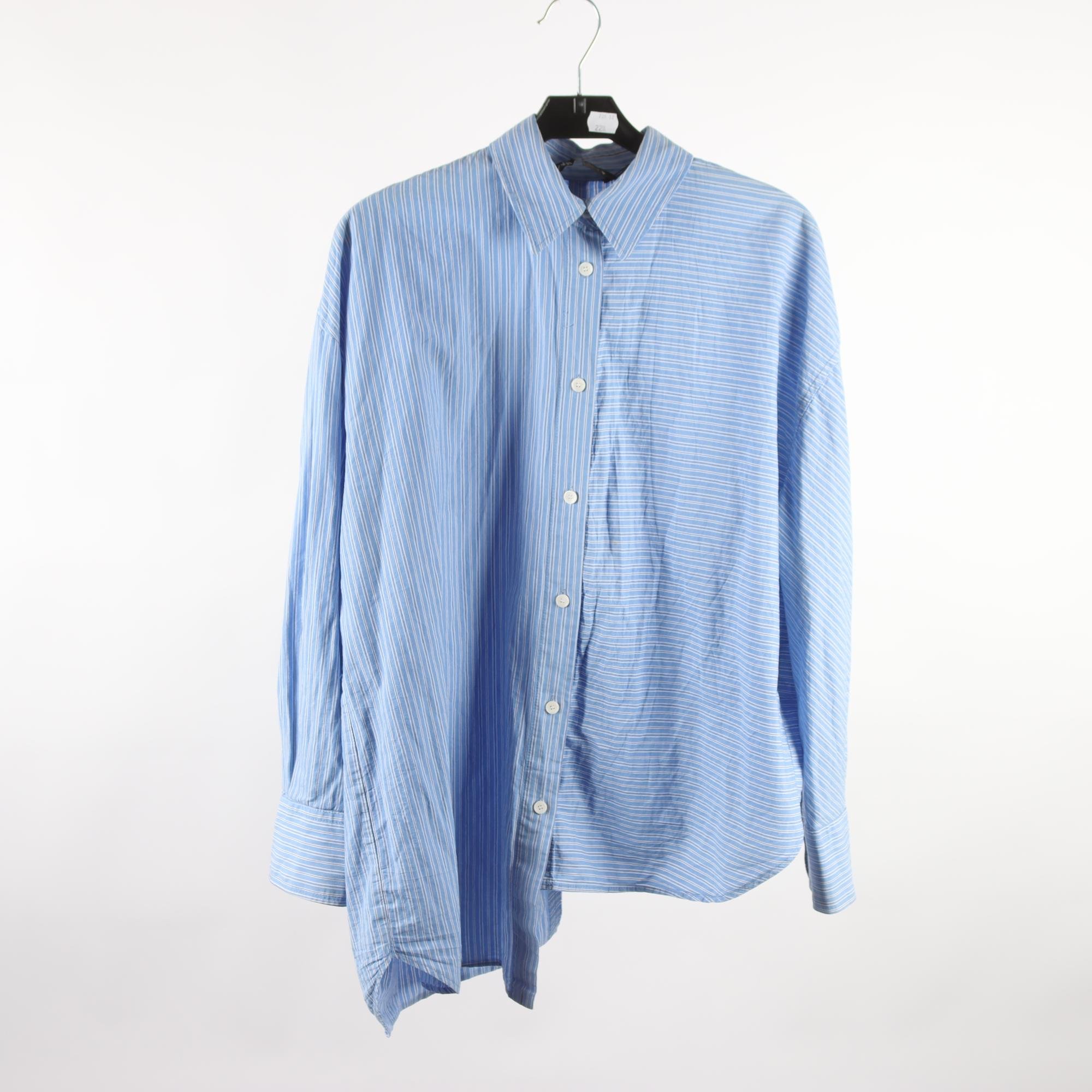 Blus/skjorta, Zara, blå, vit, randig, stl. S