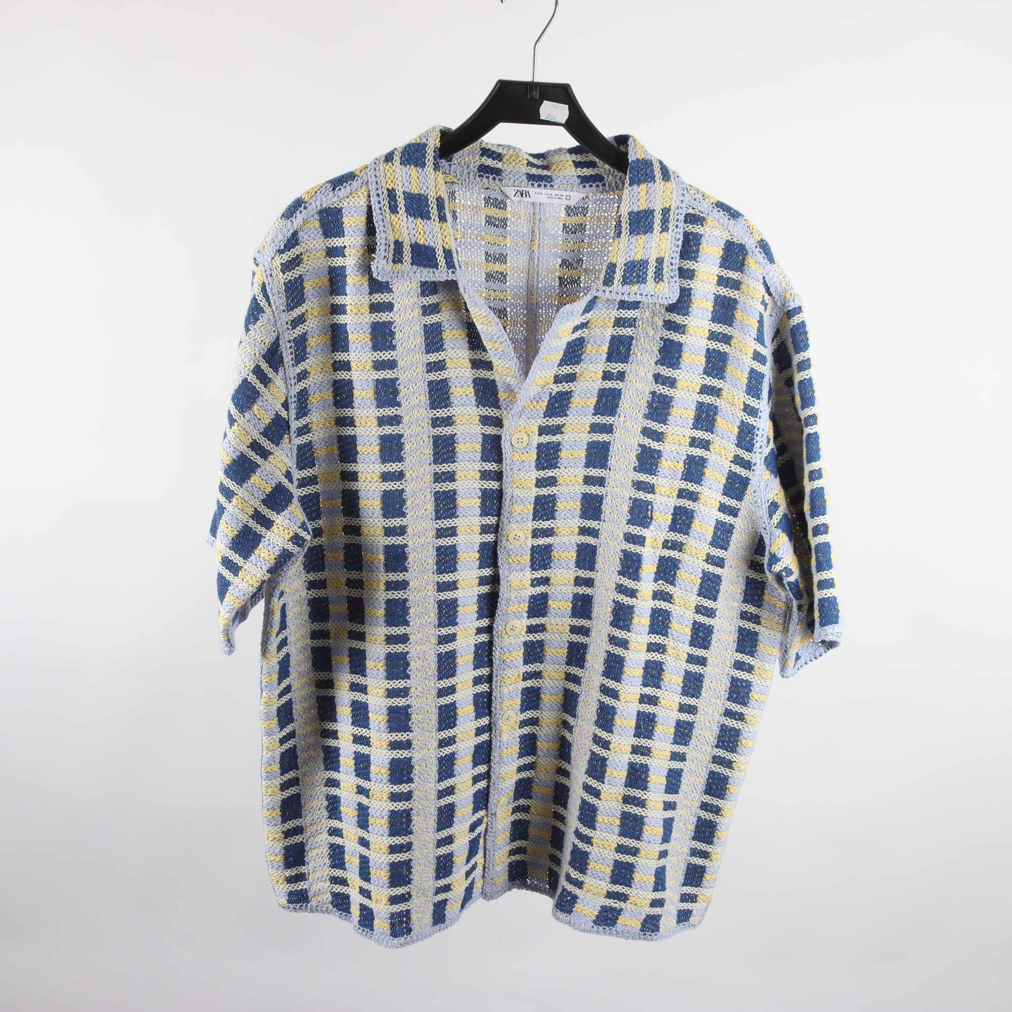 Skjorta, Zara, blå, gul, vit, stl. XL