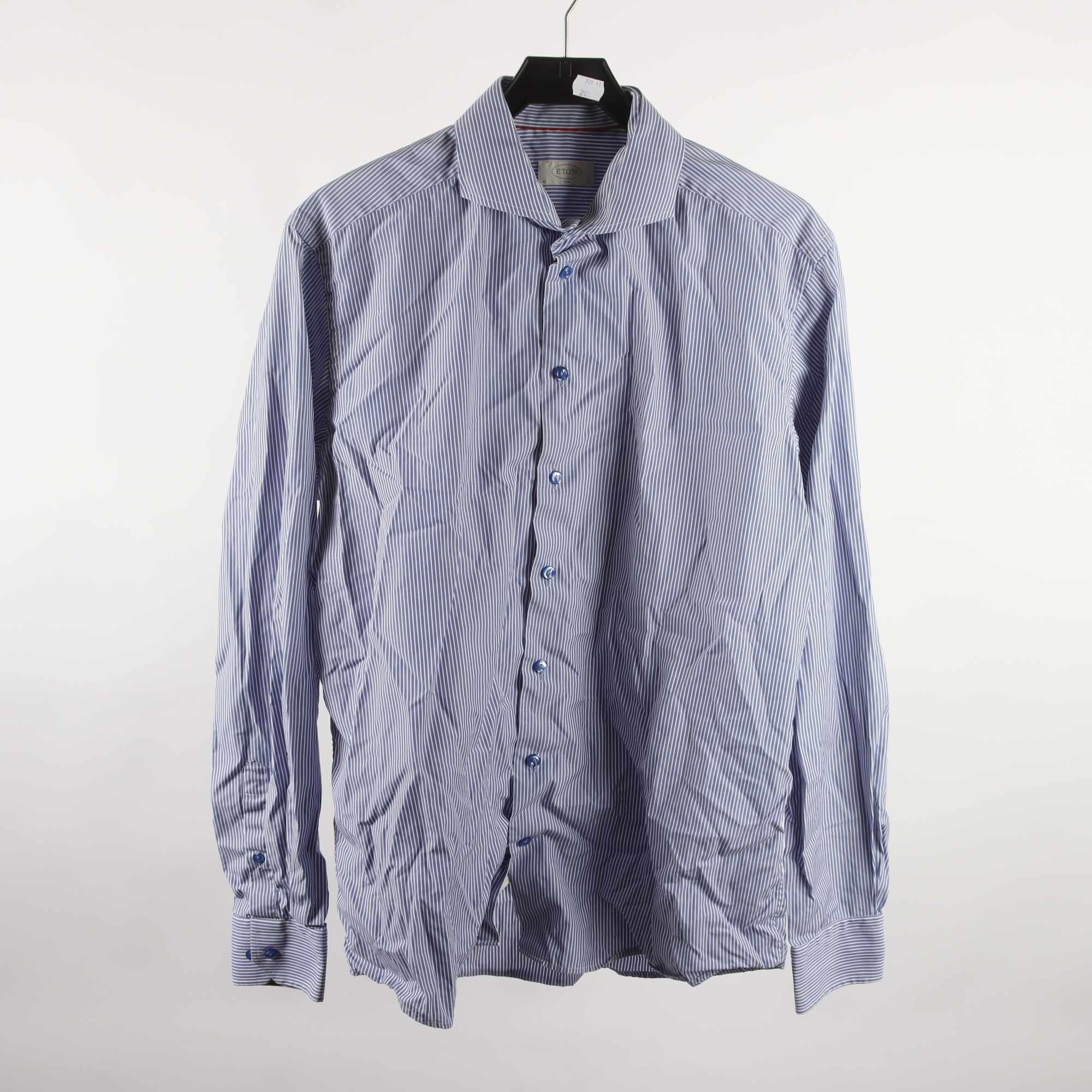 Skjorta, Eton, blå, vit, randig, stl. XL