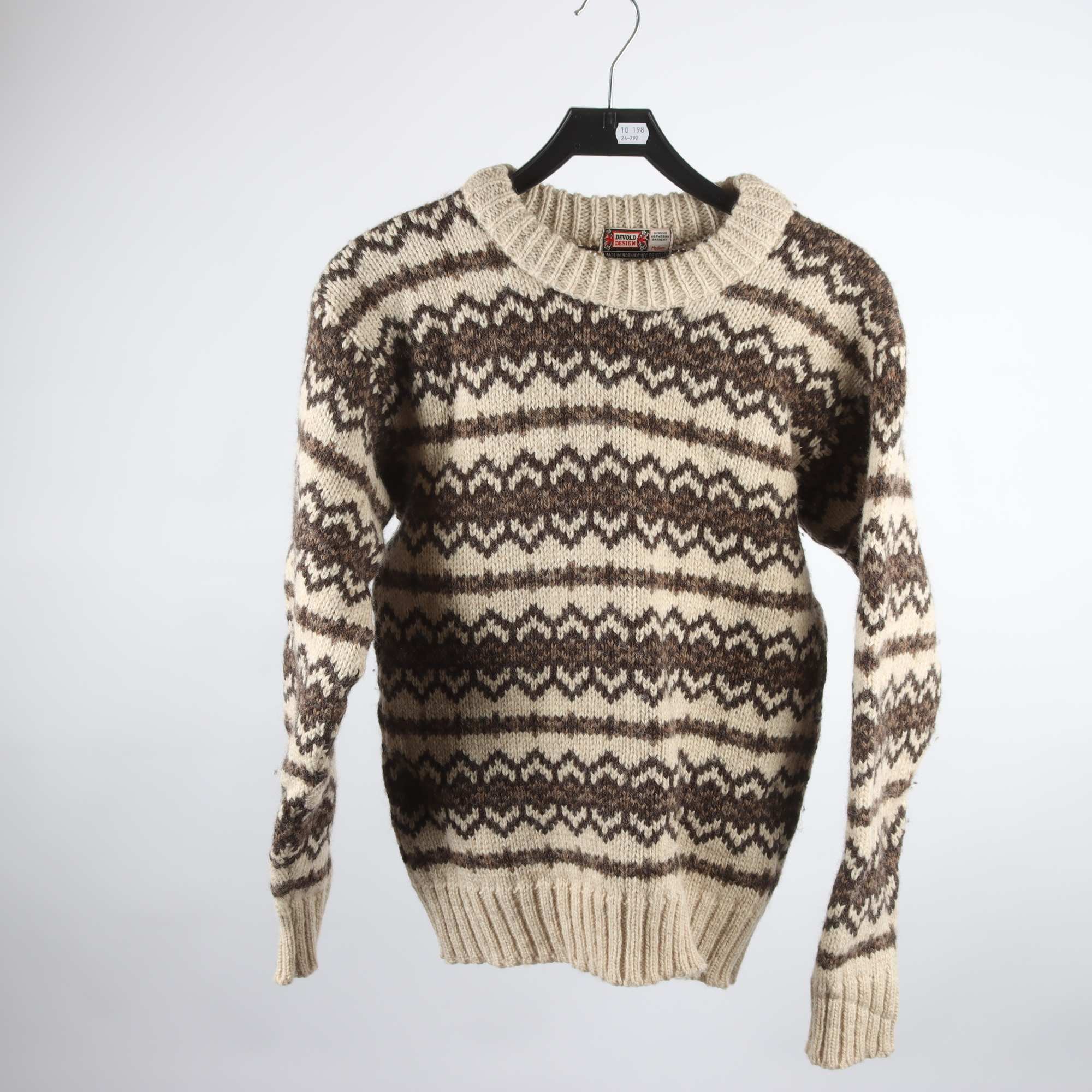 Stickad fiskartröja, Devold Design, 100% ull, stl. M