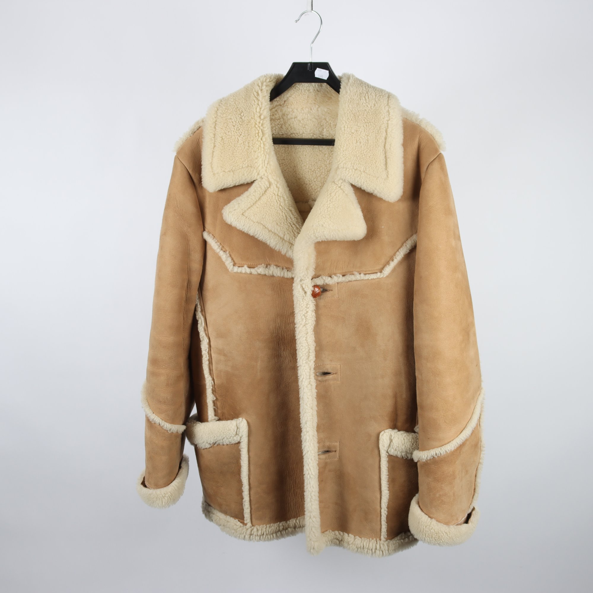Shearling jacka, beige, stl ca. M/L