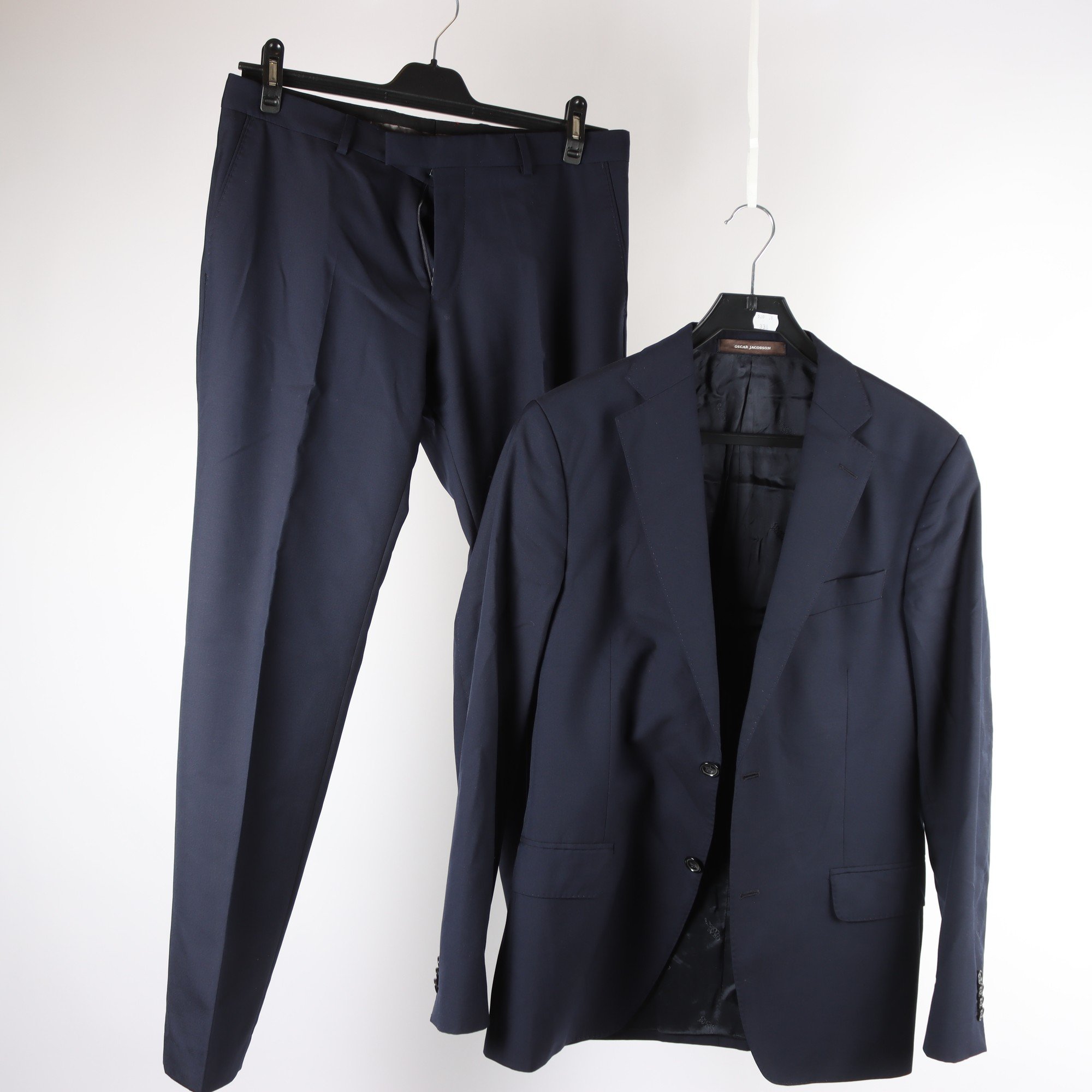 Kostym, Oscar Jacobson, blå, ull, stl. 48.