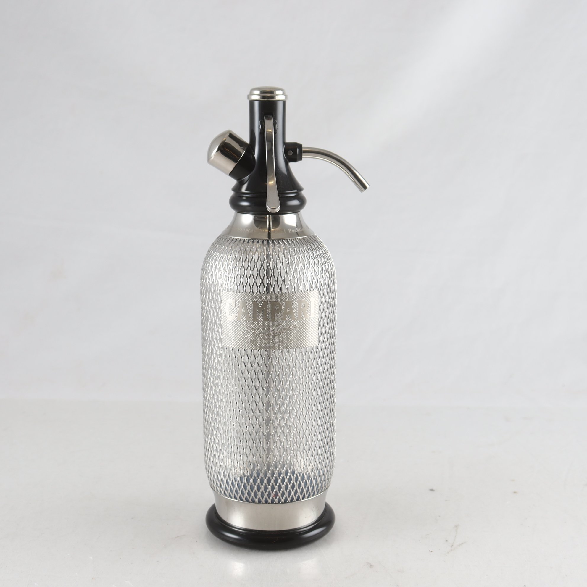 Sifon, glas med plast, Campari.