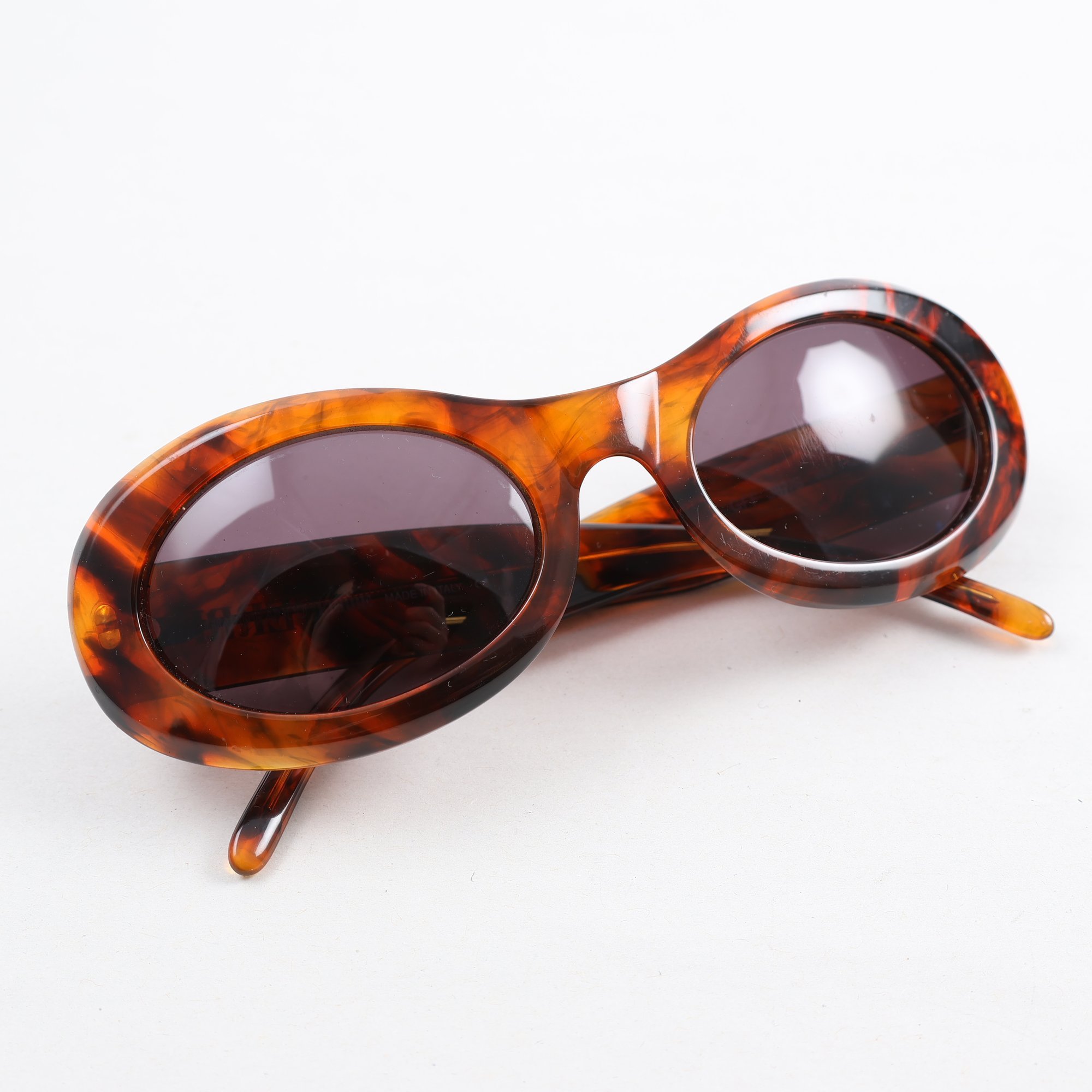 Solglasögon, acetat, Gianfranco Ferre, ovala, 1990-tal, vintage