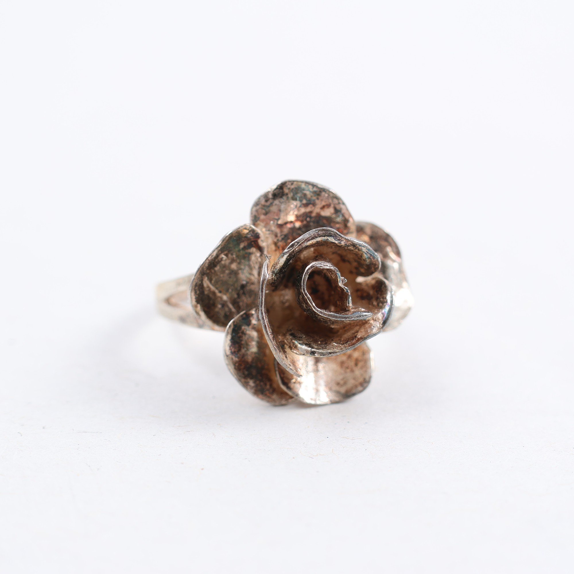Ring, silver 925, blomma, vintage, vikt: 5g
