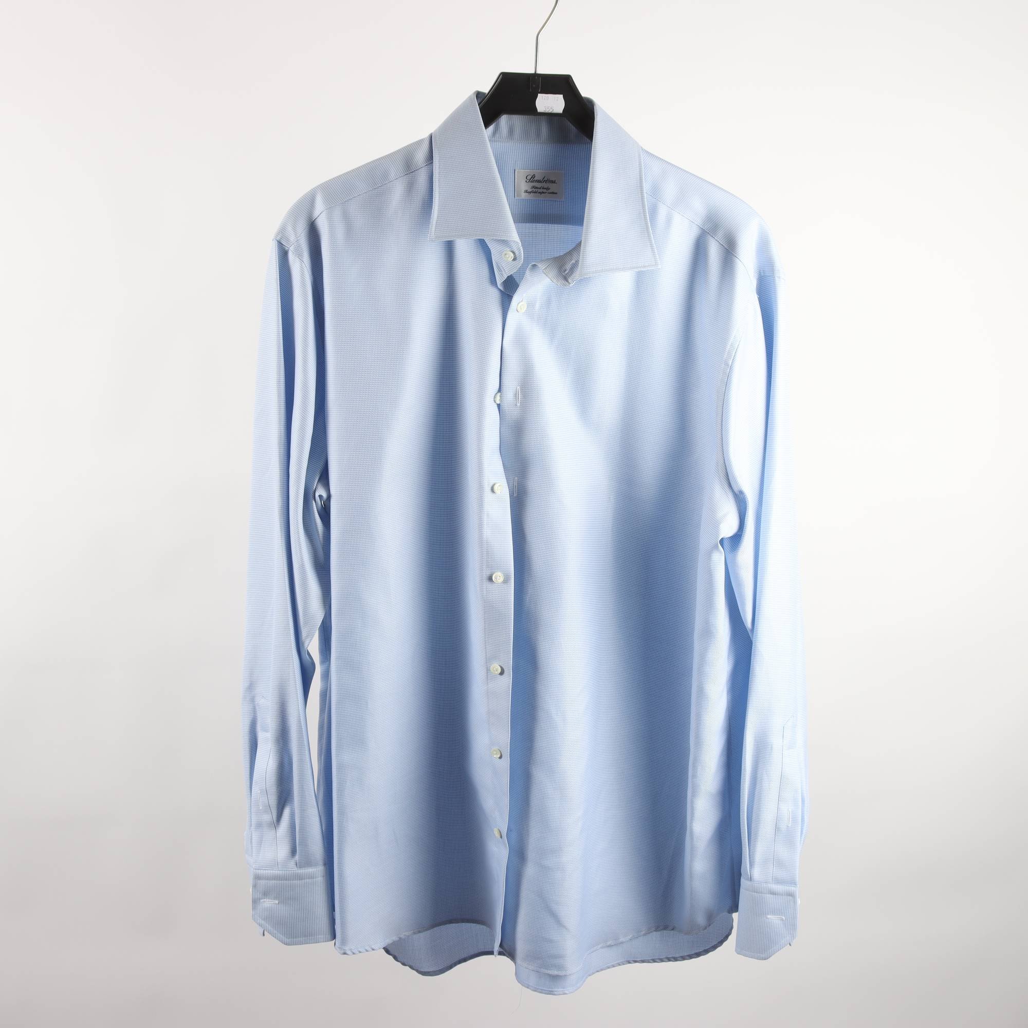 Skjorta, Stenströms, rutig, vit, blå, stl. 45