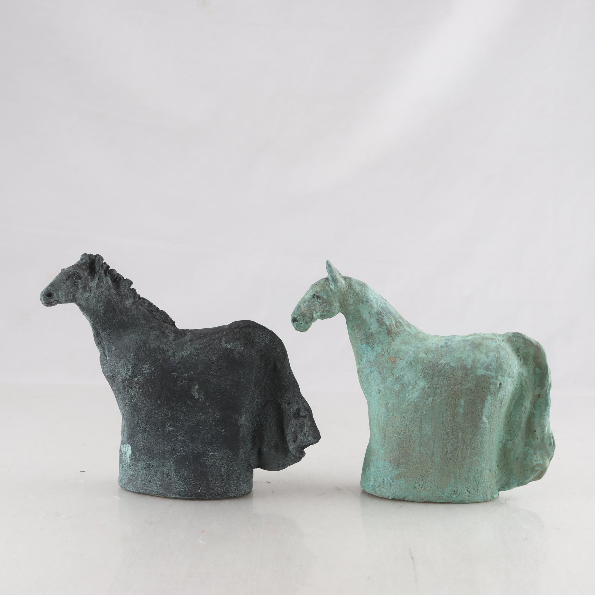 Figuriner, keramik, hästar, Margareta Lewkowicz