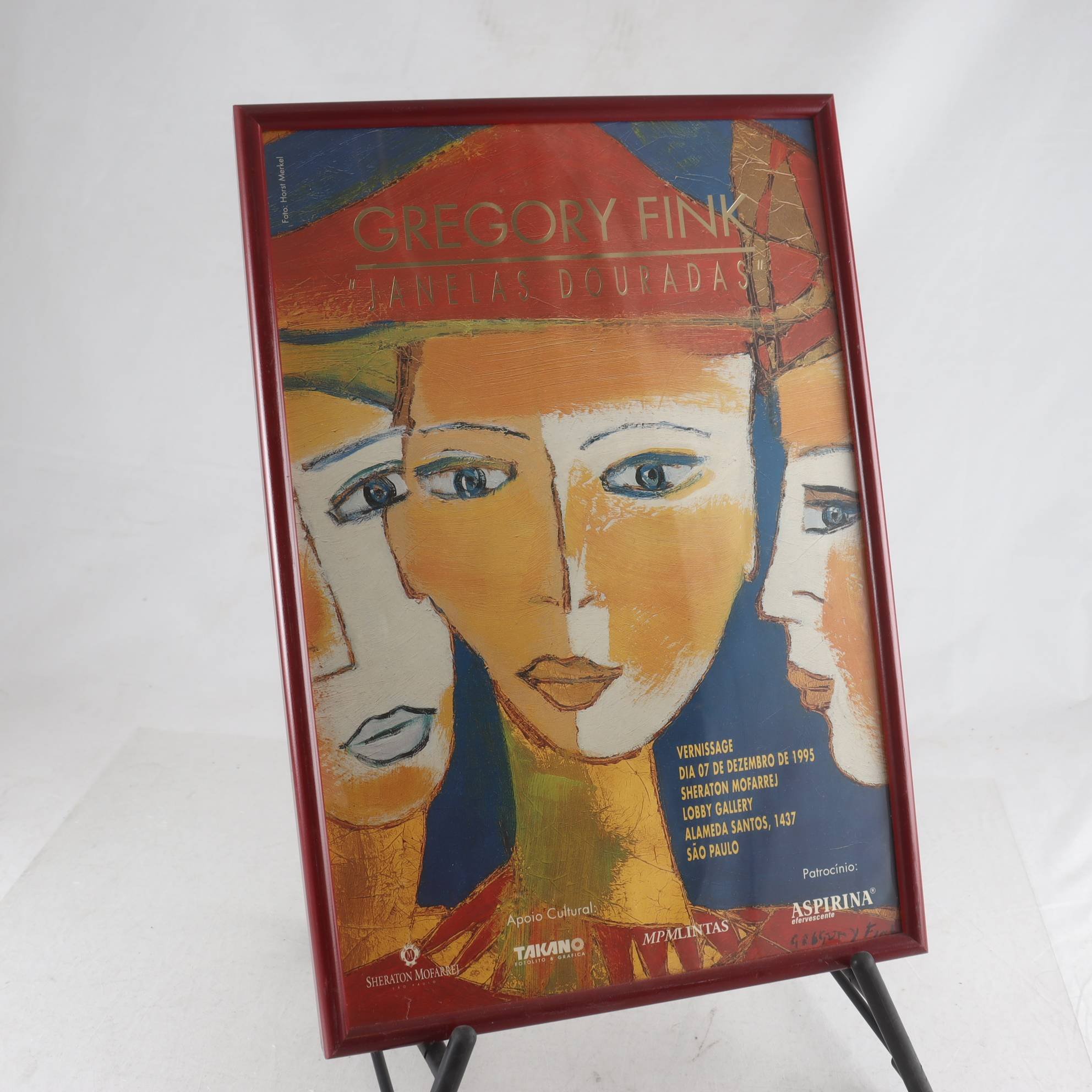 Tryck, utställningsaffisch, Janelas Douradas, Gregory Fink. Samfraktas ej.