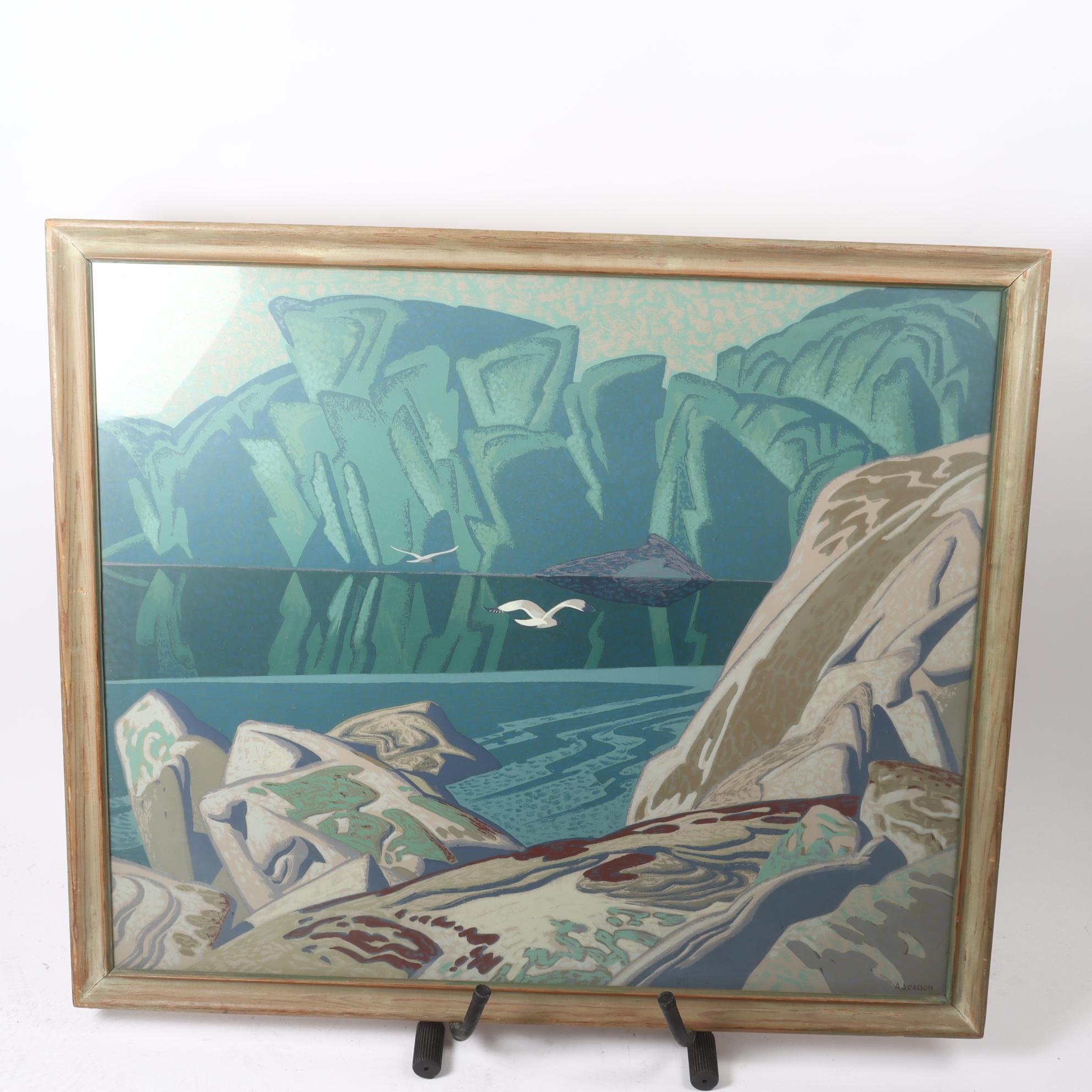 Målning, A.J Cassan, (1898-1992), Canada, signerad. Endast avhämtning.