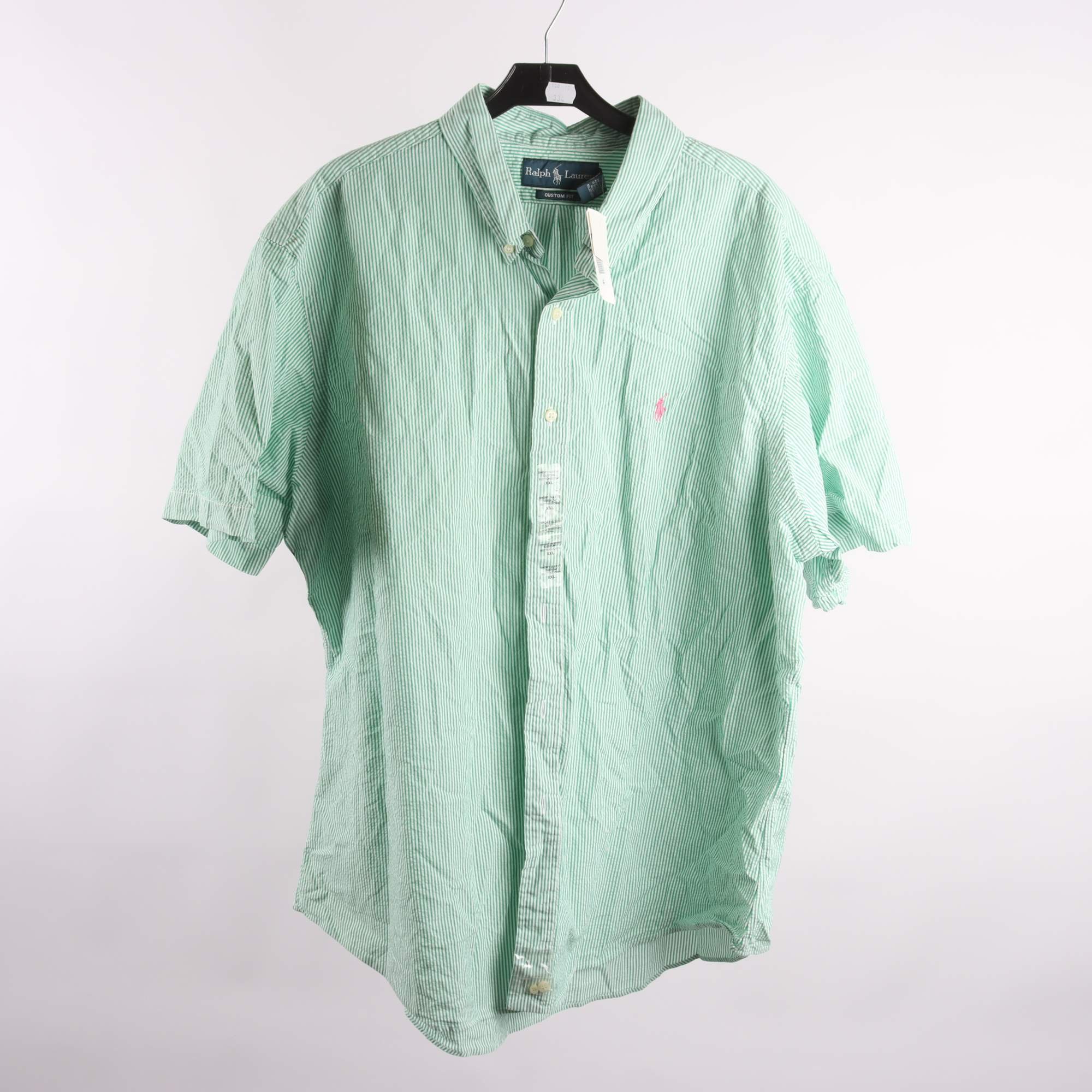 Skjorta, Ralph Lauren, randig, vit, grön, stl. XXL.