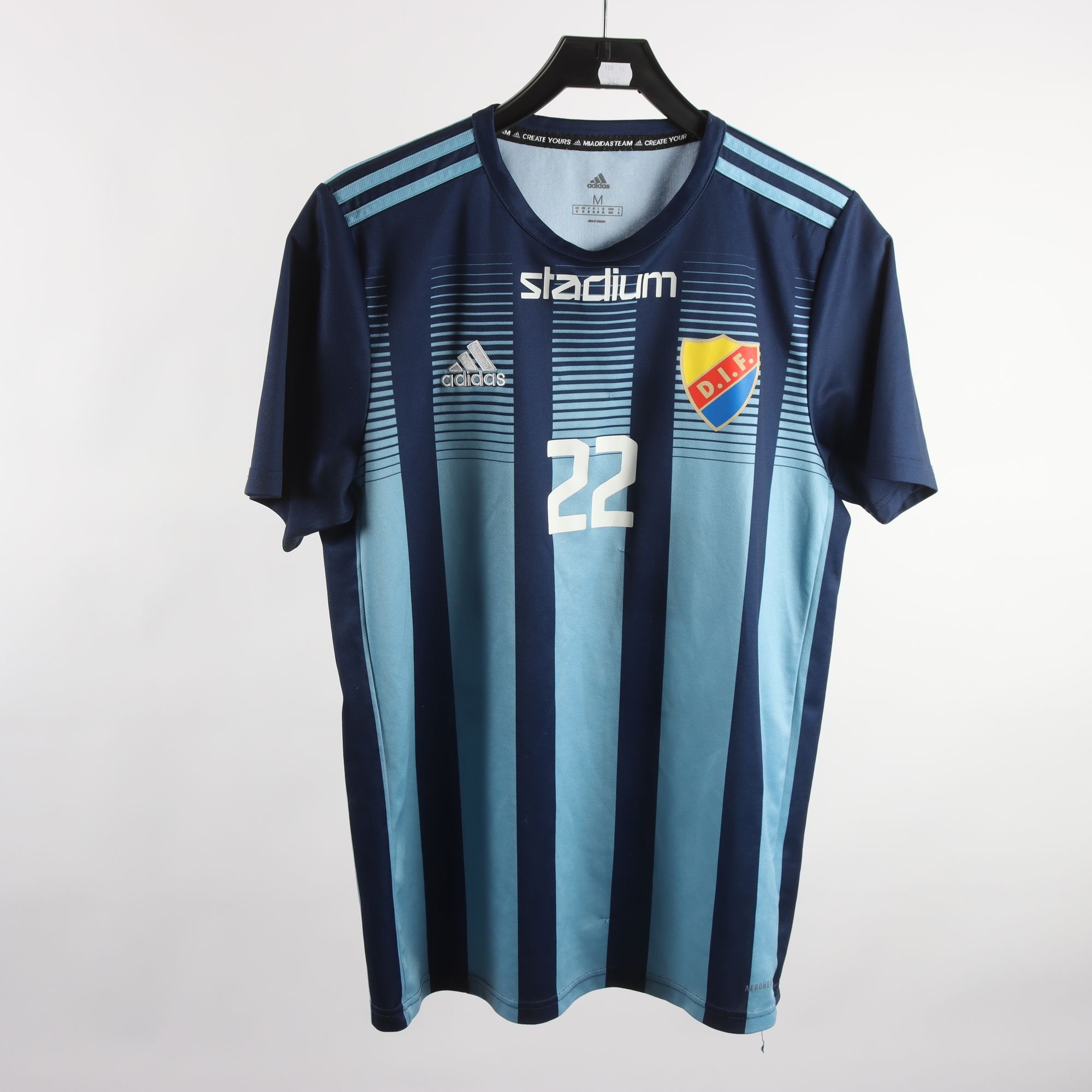 Sporttröja, Adidas, DIF, Djurgården, blå, stl. M.