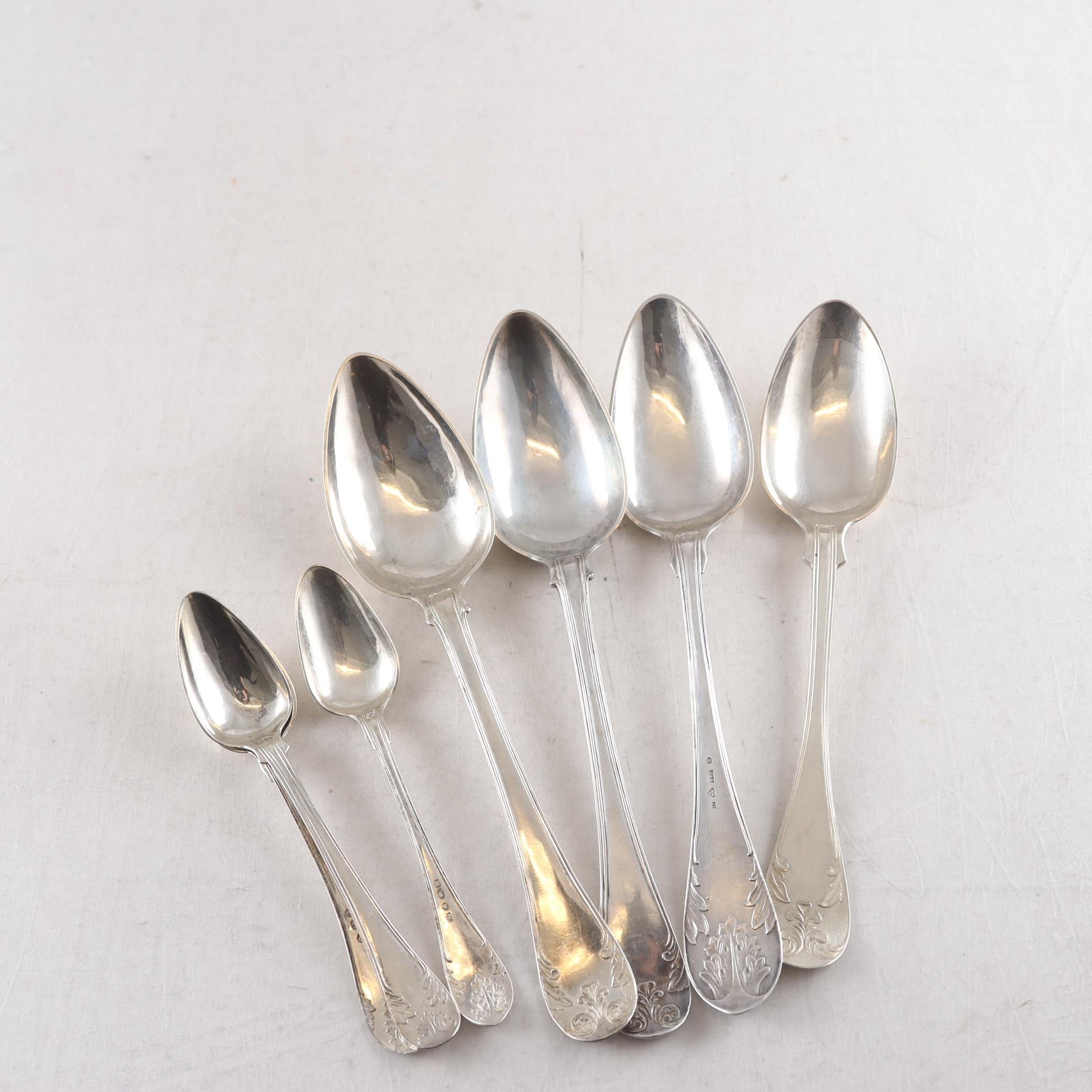 Skedar, silver, kattfot, 1854-71