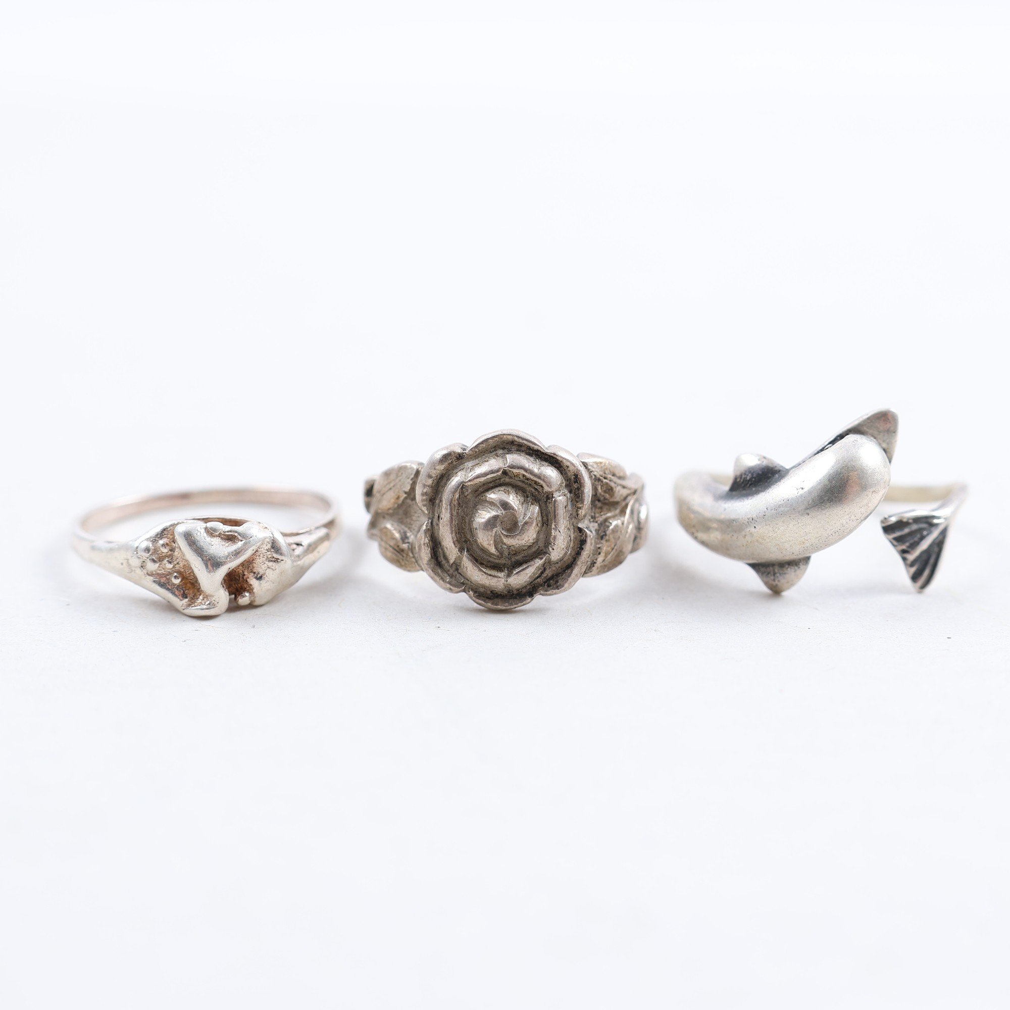 Ringar, 3 st, silver 830-925, vikt: 8.4g